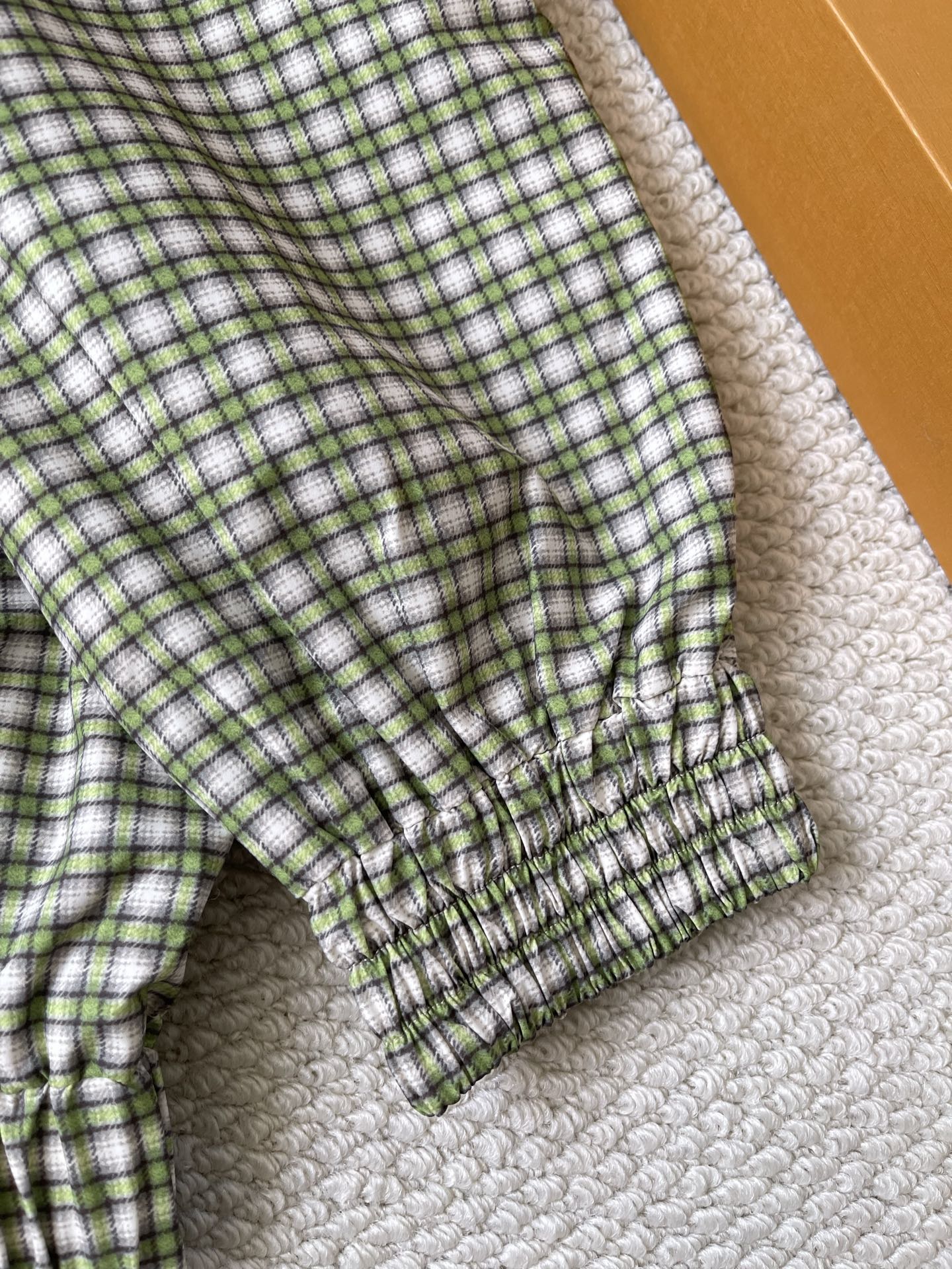 Gingham Zip Windbreaker — product photograph