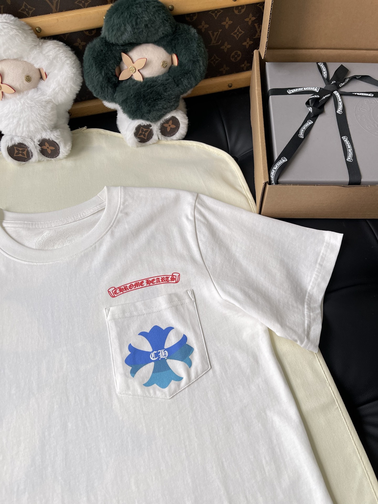 Blue Cross Pocket Crewneck T-Shirt — product photograph