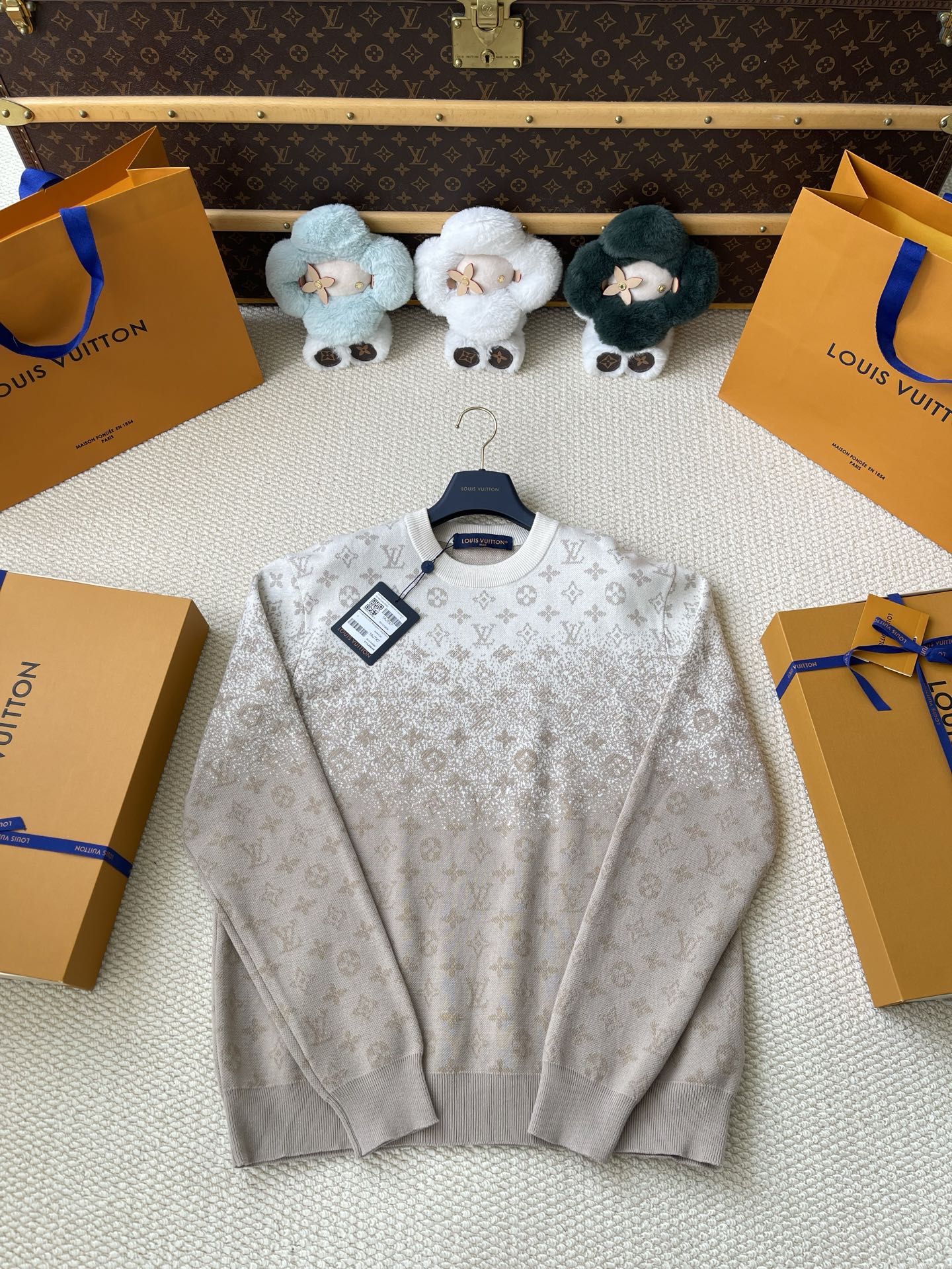 Faded Monogram Crewneck Sweater — product photograph