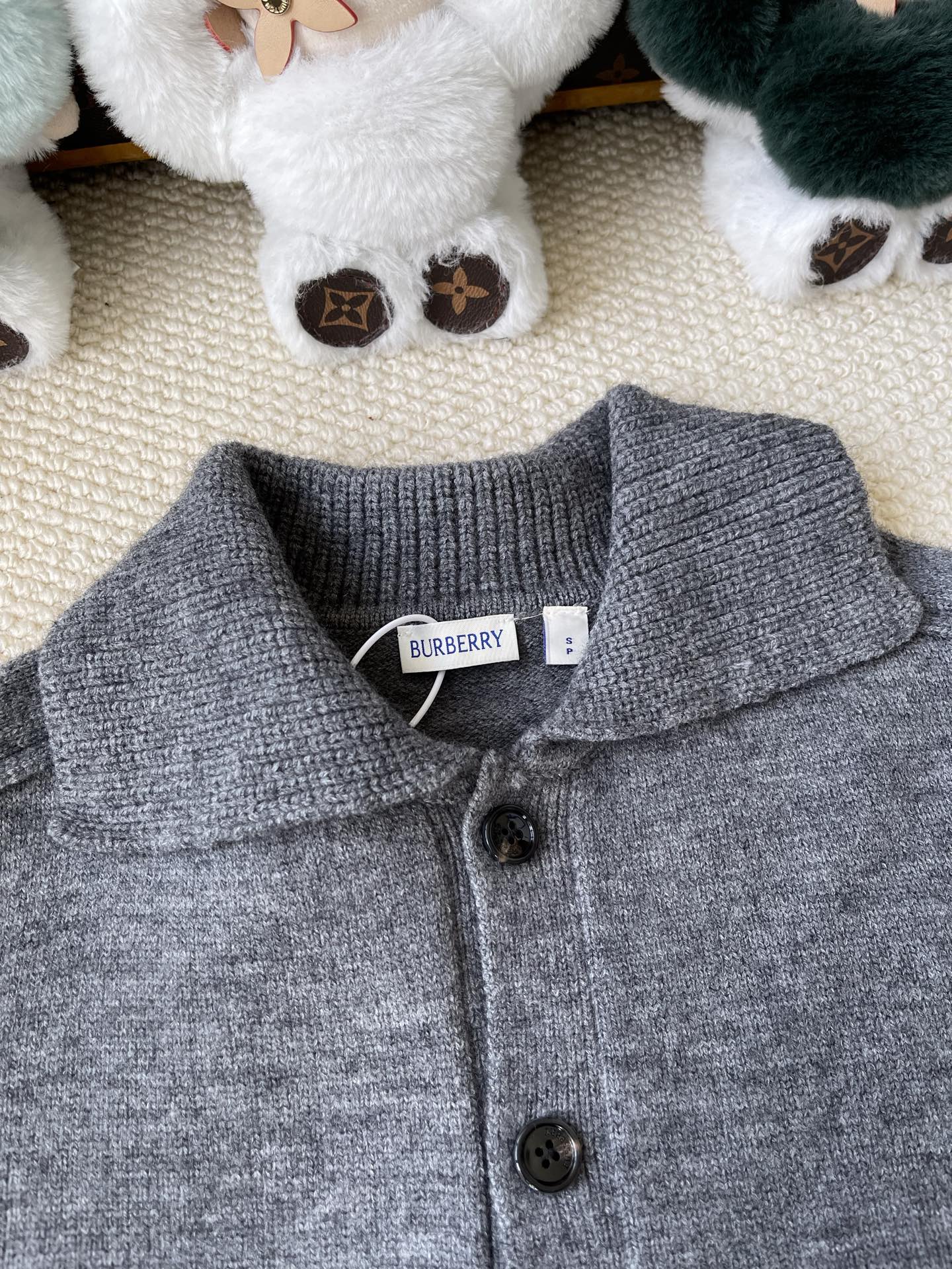 Plain Collared Button Cardigan — product photograph