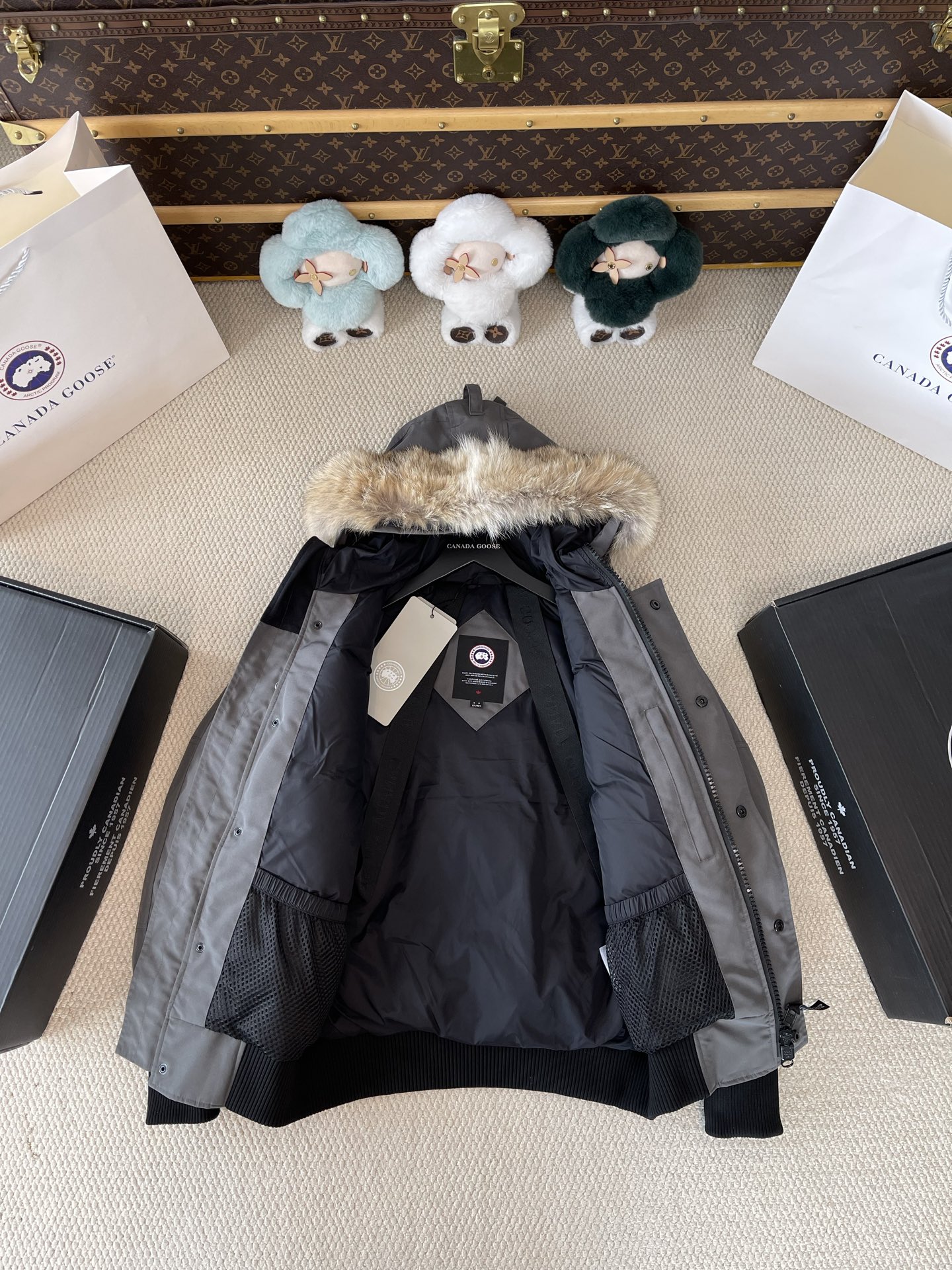 Trimmed-Hood Bomber Jacket — product photograph