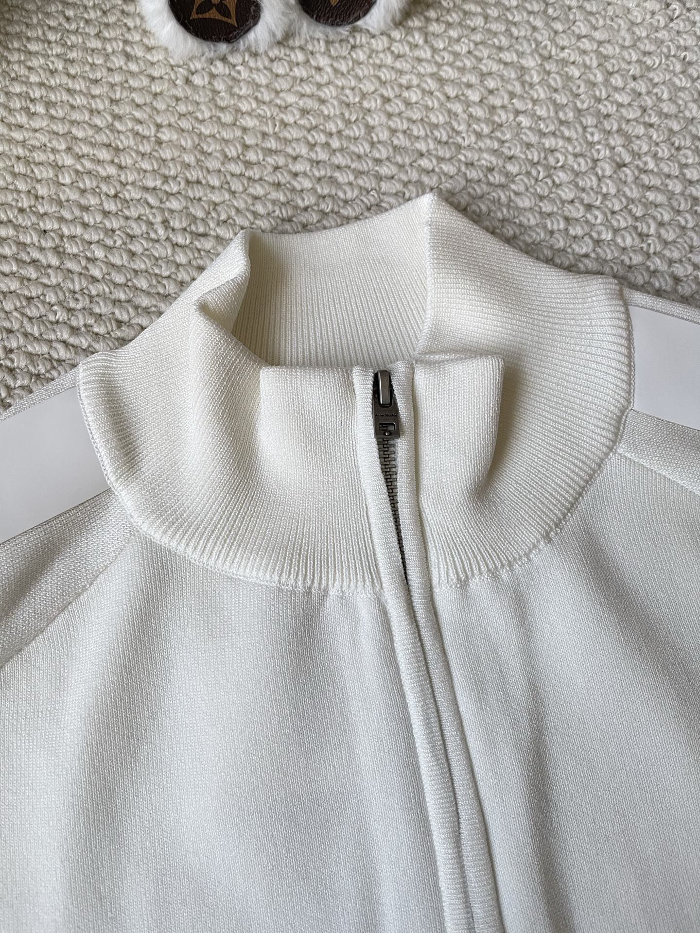 Zip-Front Stand-Collar Cardigan — product photograph