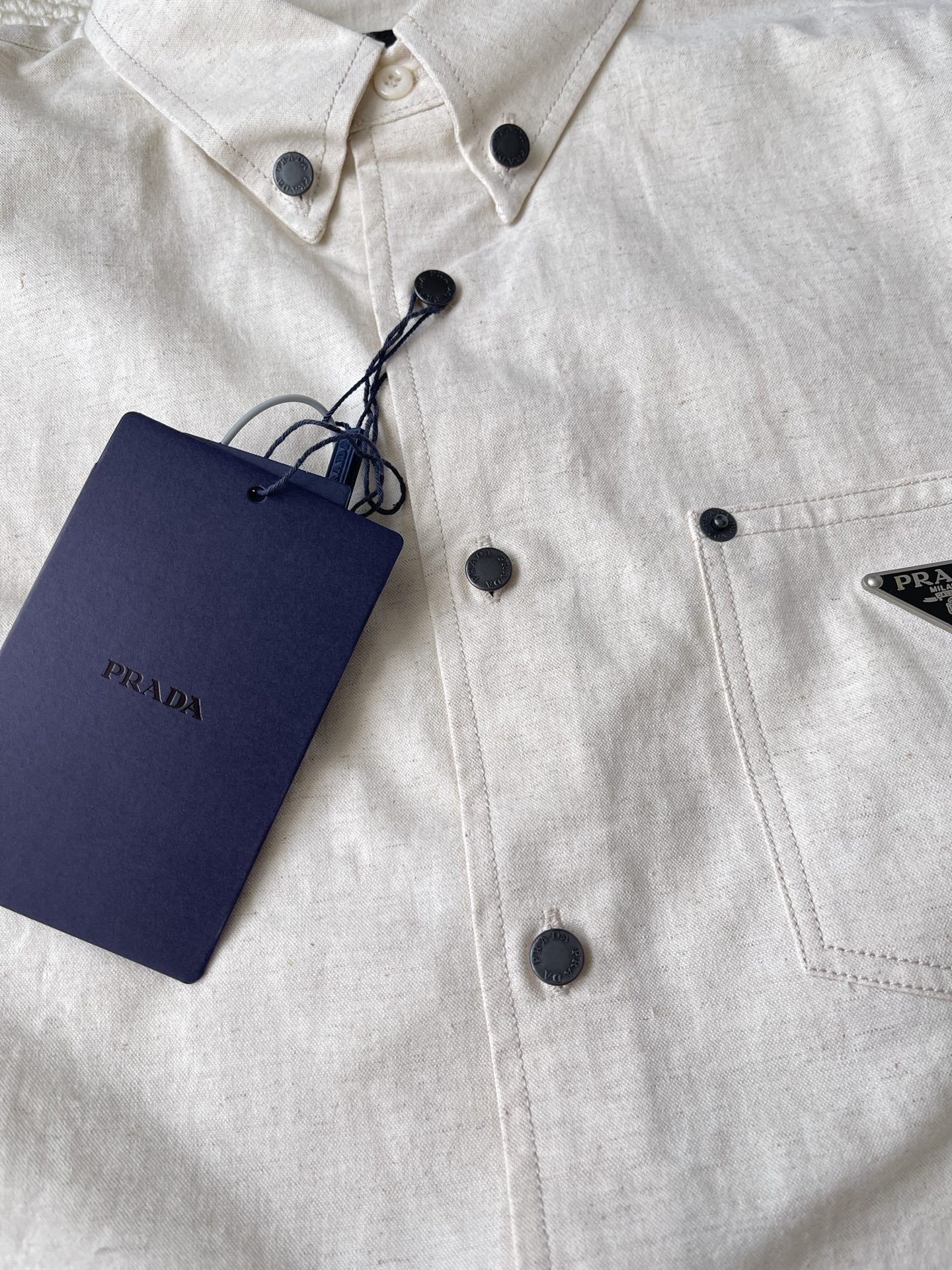 Triangle-Pocket Button-Down Shirt — product photograph