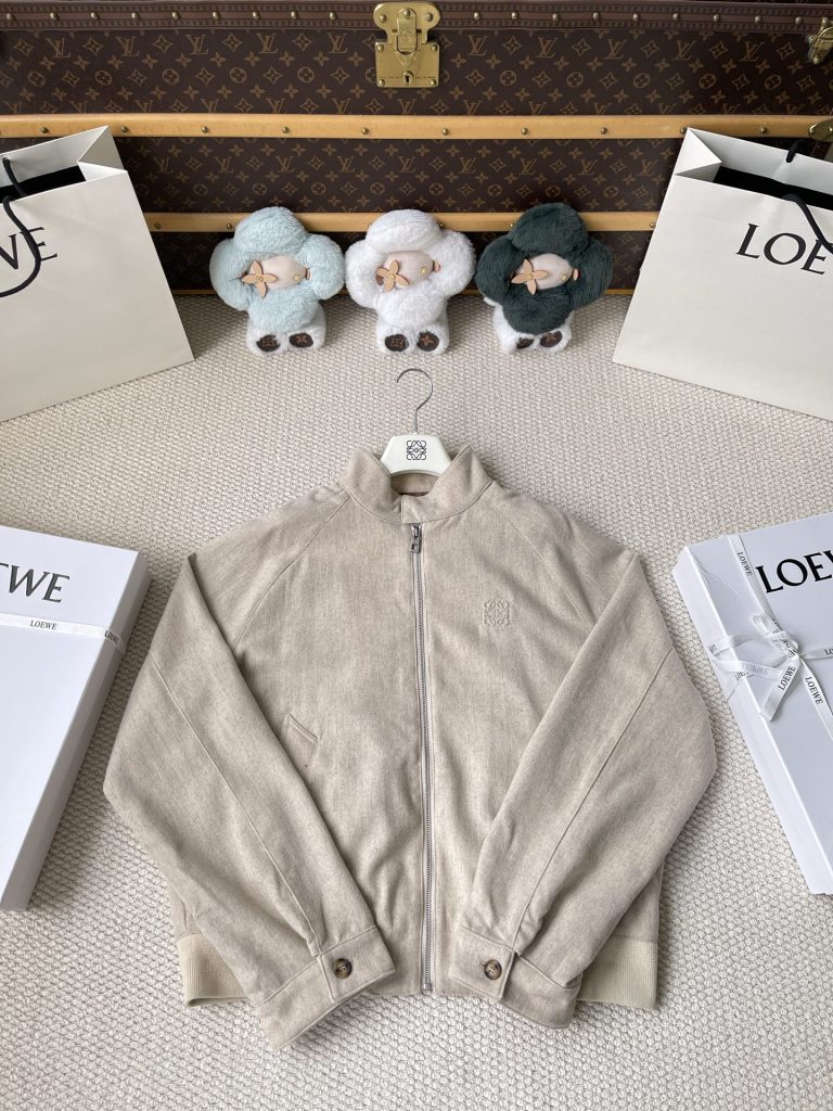 Chevron-Seam Stand-Collar Blouson — product photograph