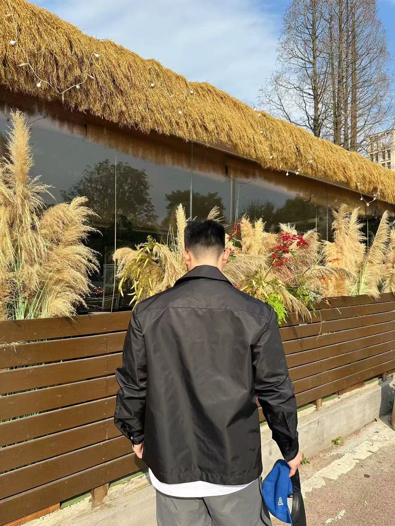 Triangle Patch-Pocket Zip Jacket — product photograph