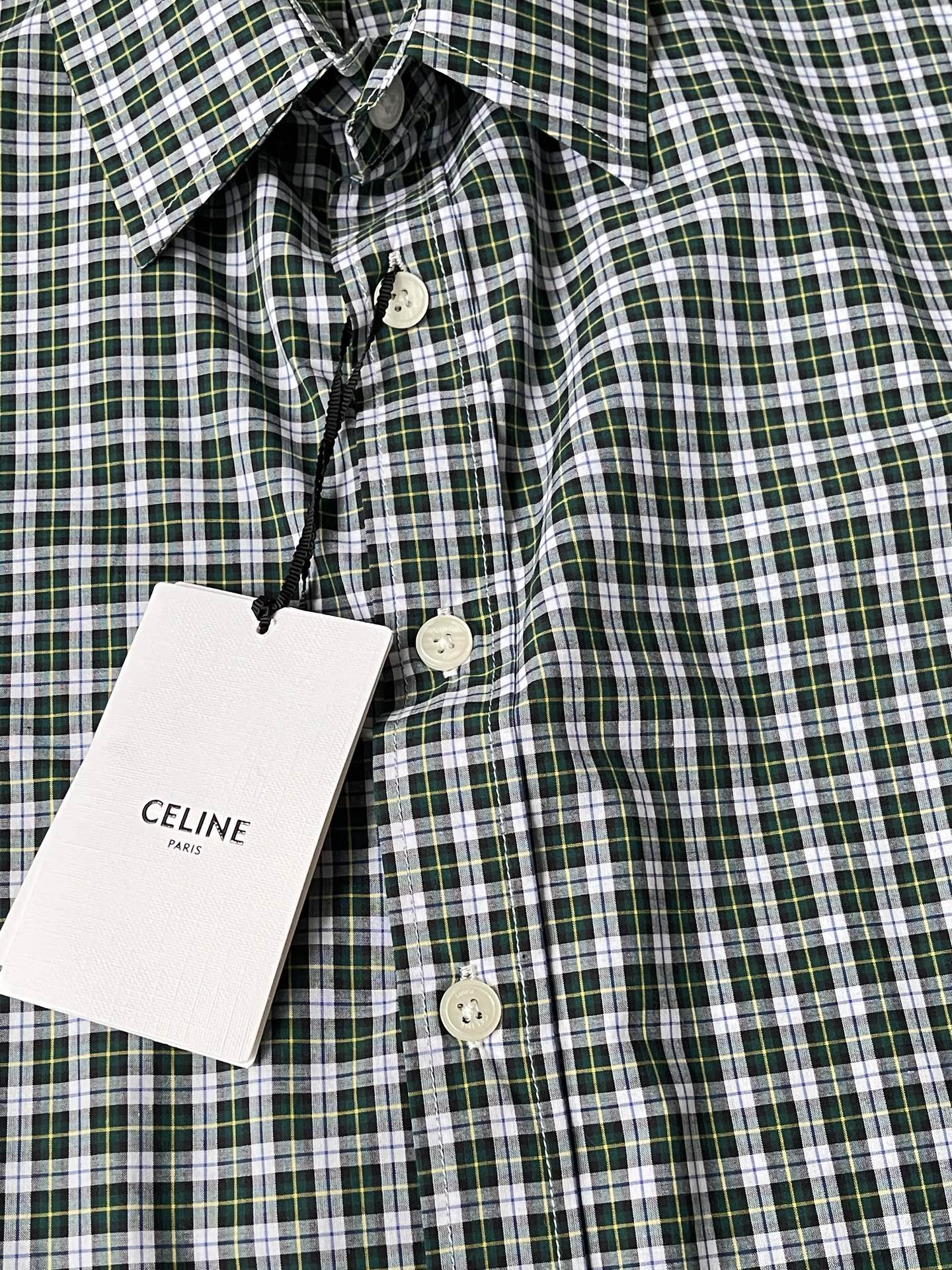 Green Micro-Check Shirt — product photograph