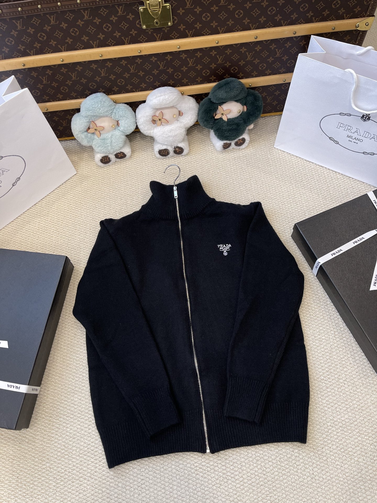 Crest Stand-Collar Zip Cardigan — product photograph