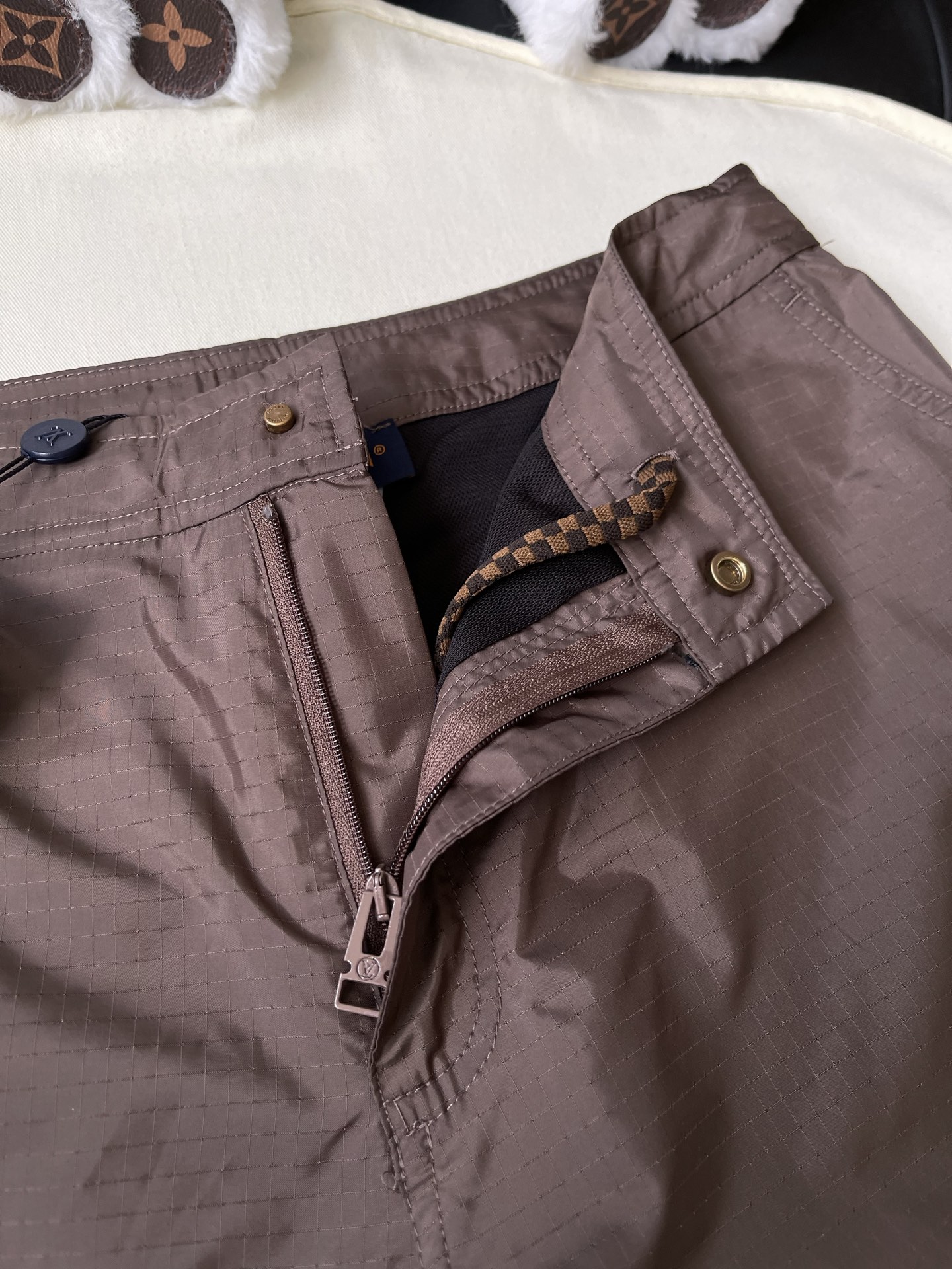 Hem-Monogram Tailored Shorts — product photograph