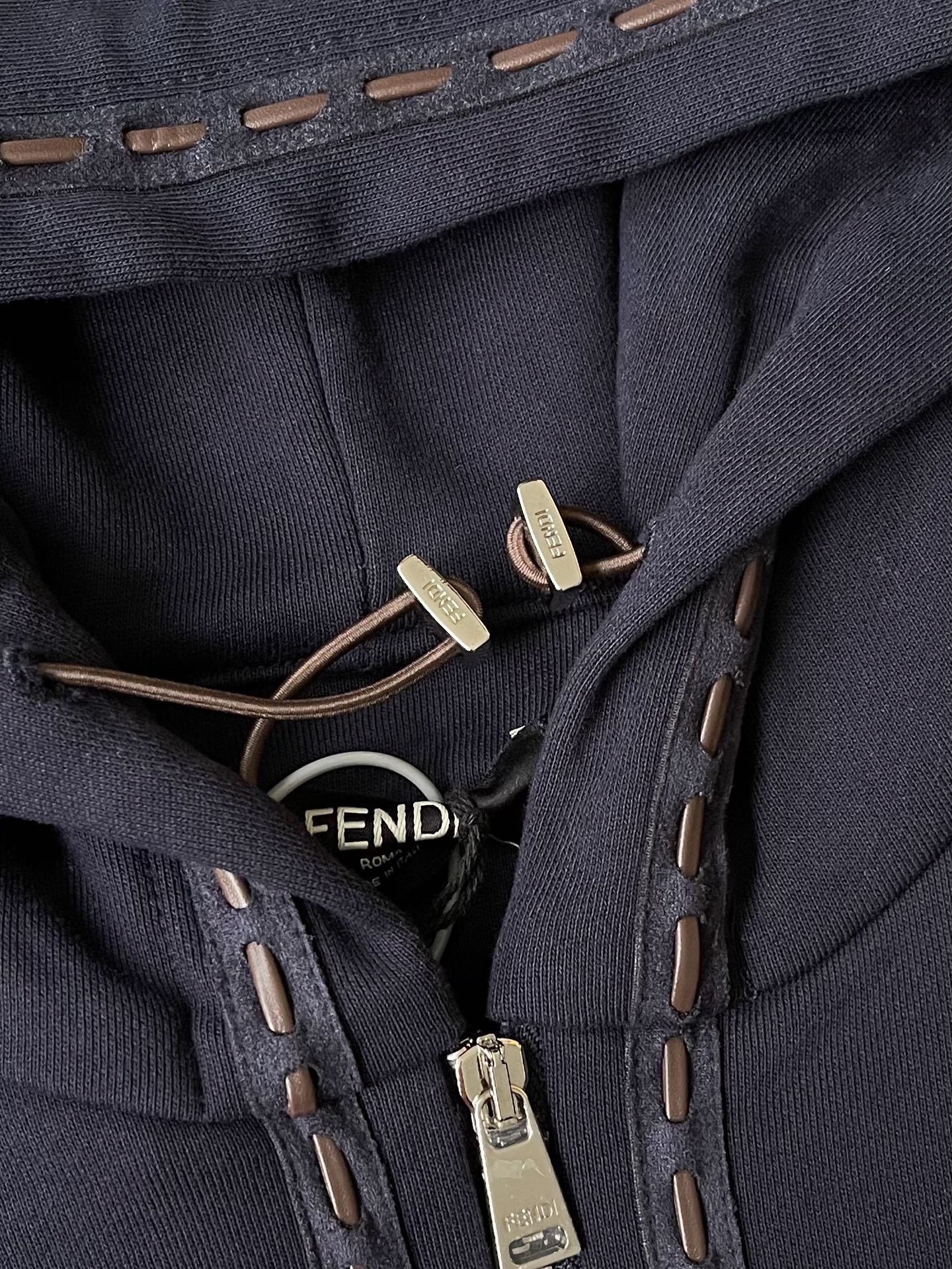 Logo-Trim Zip Hoodie — product photograph