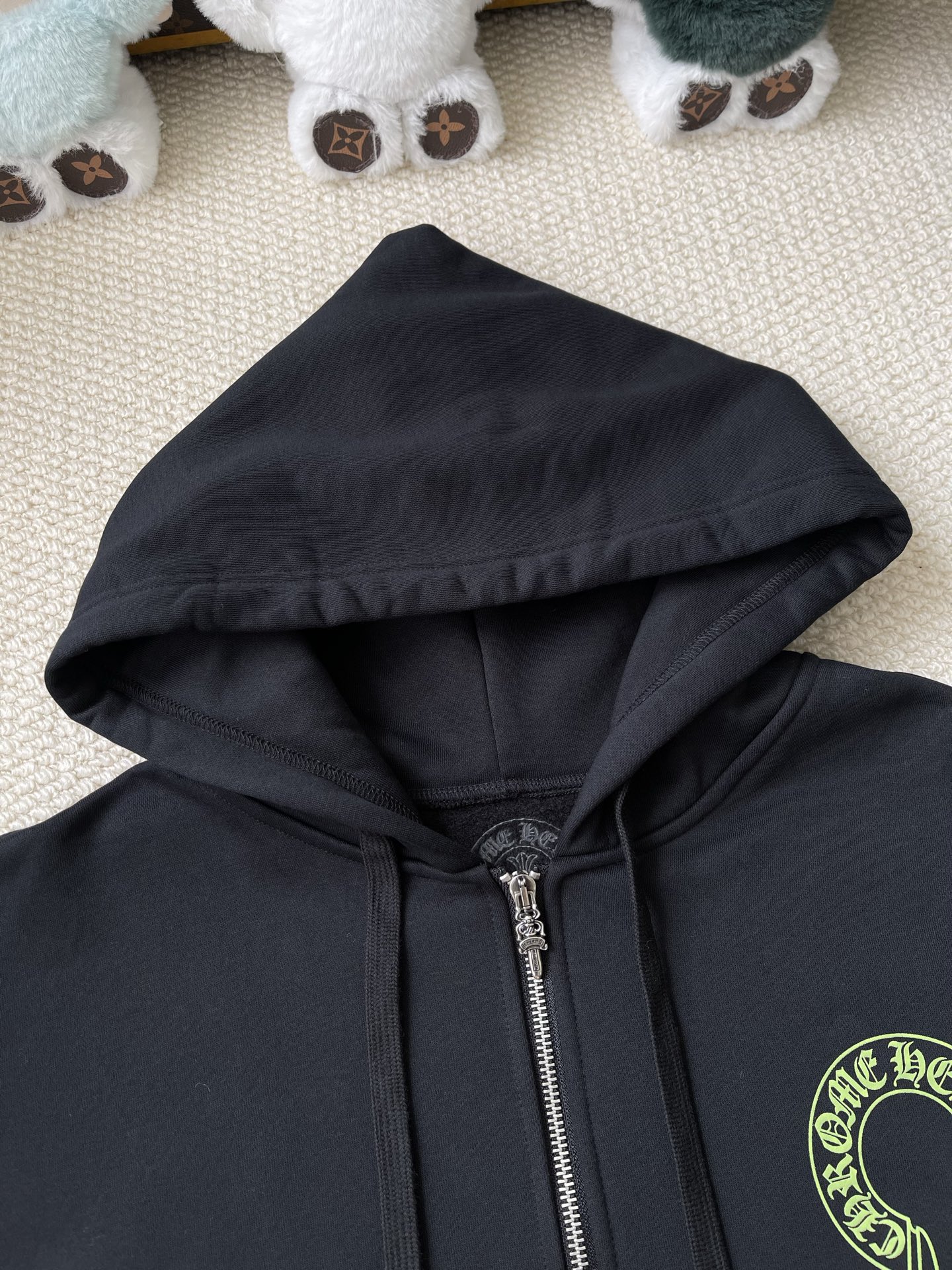 Lime Horseshoe Zip Hoodie — product photograph