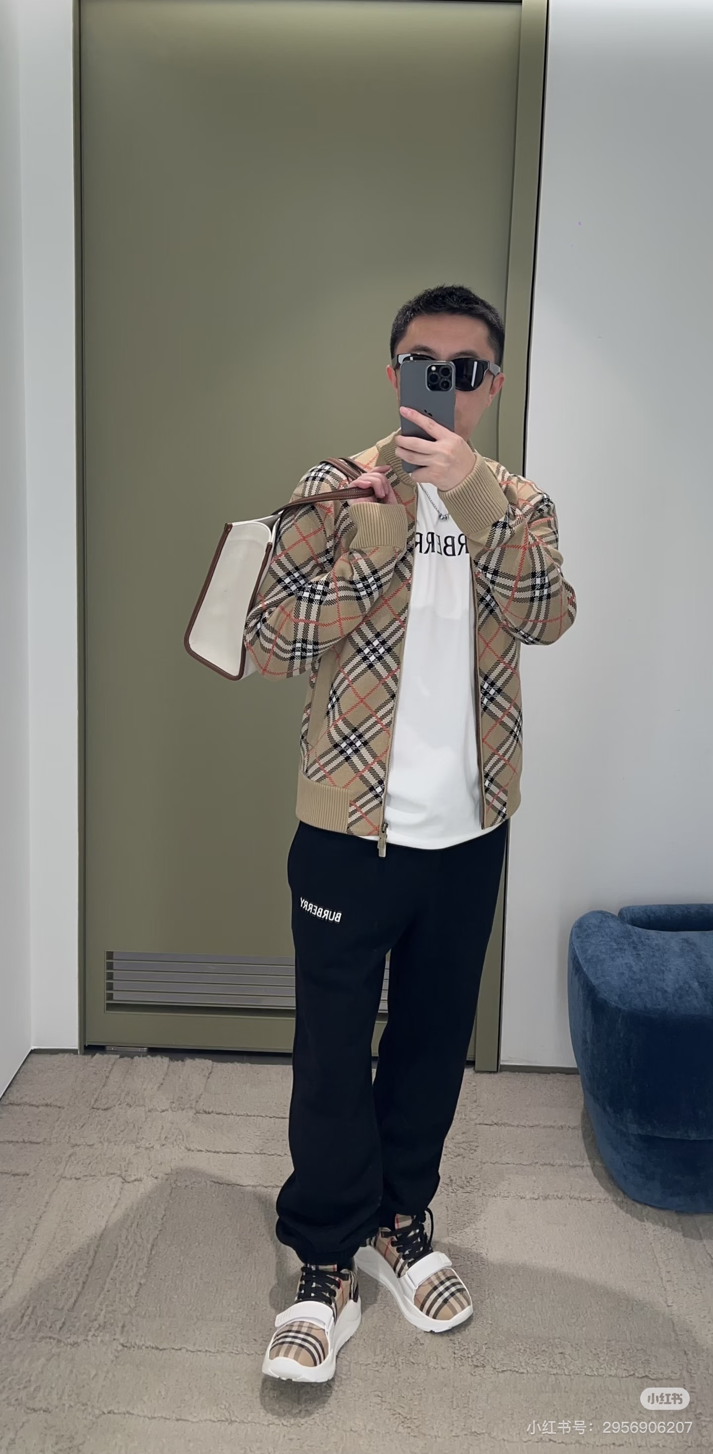Diagonal-Check Zip Bomber — product photograph