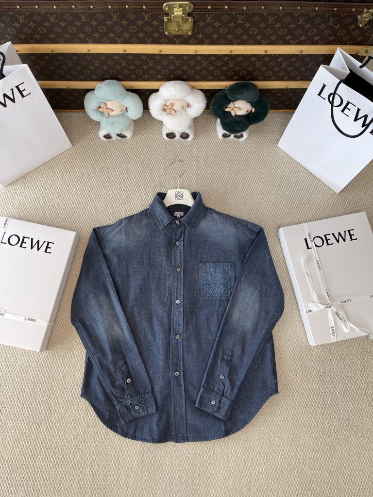 Anagram-Pocket Denim Shirt — product photograph