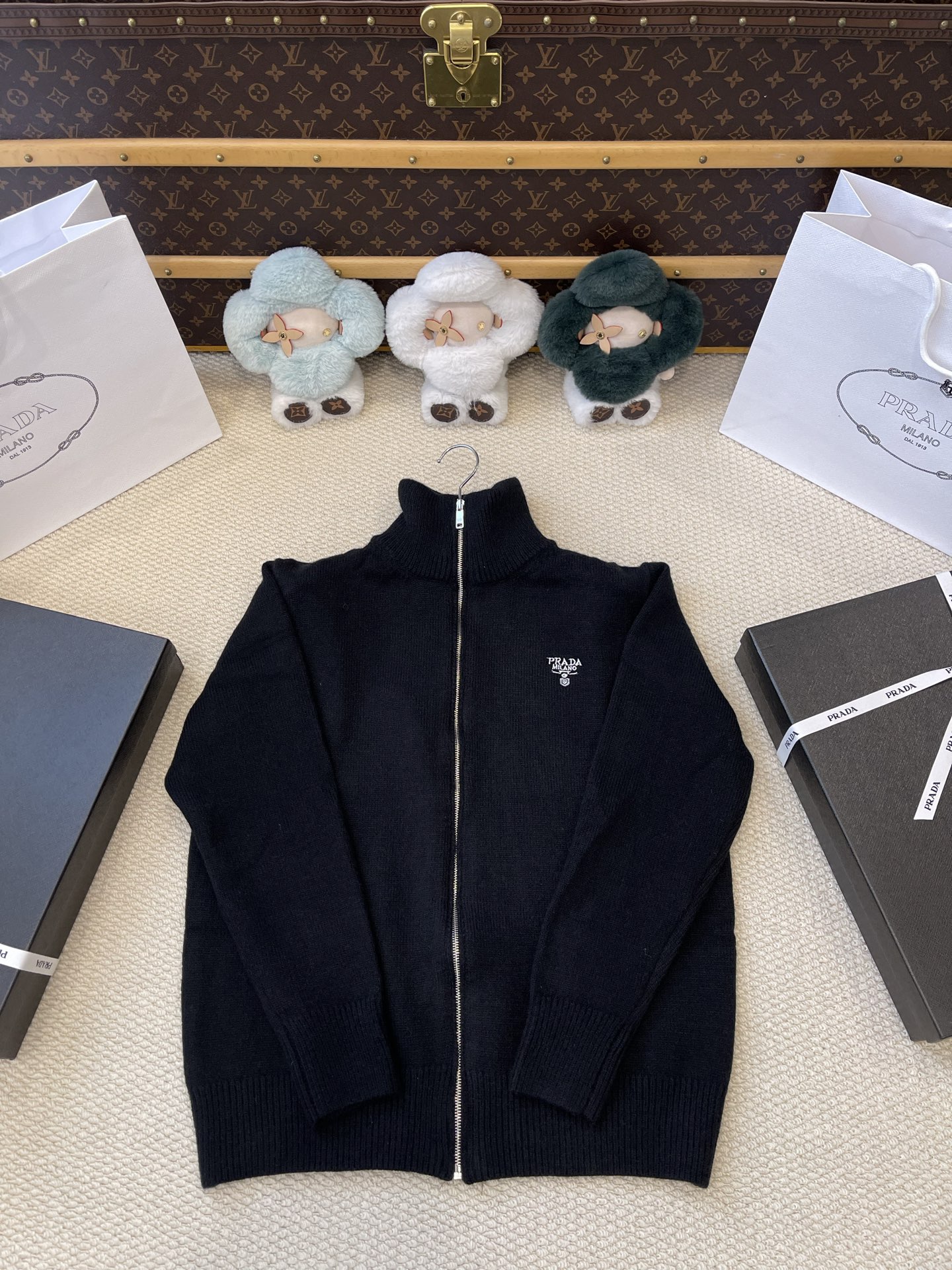 Crest Stand-Collar Zip Cardigan — product photograph
