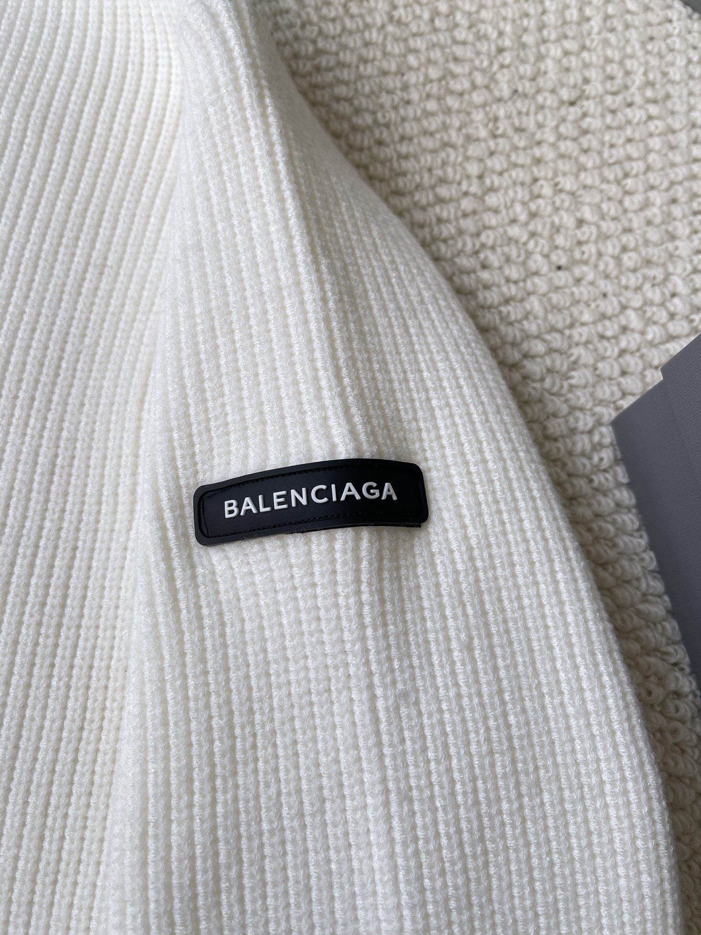 Sleeve-Label Ribbed Cardigan — product photograph