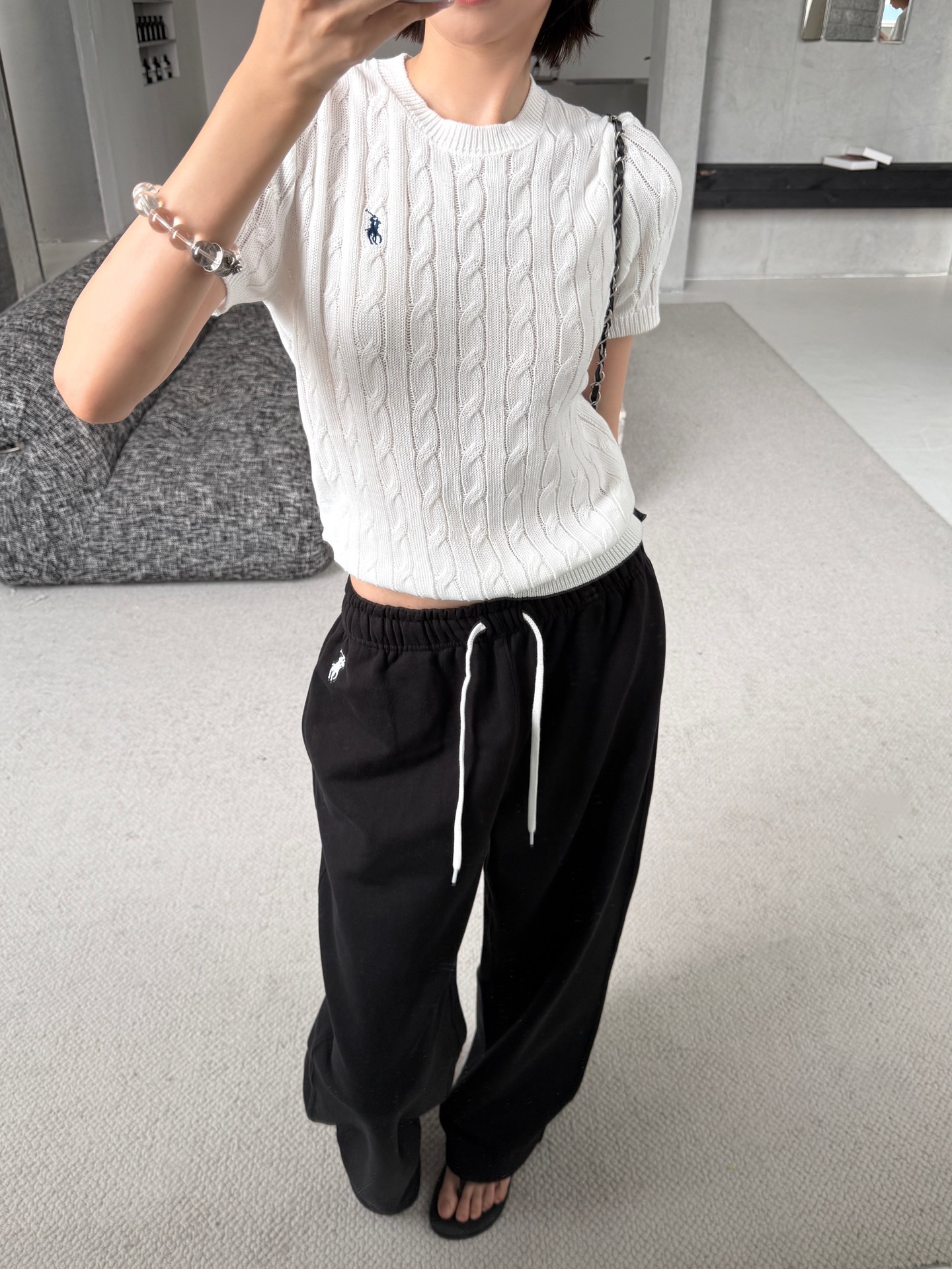 Pony-Embroidered Wide-Leg Sweatpants — product photograph