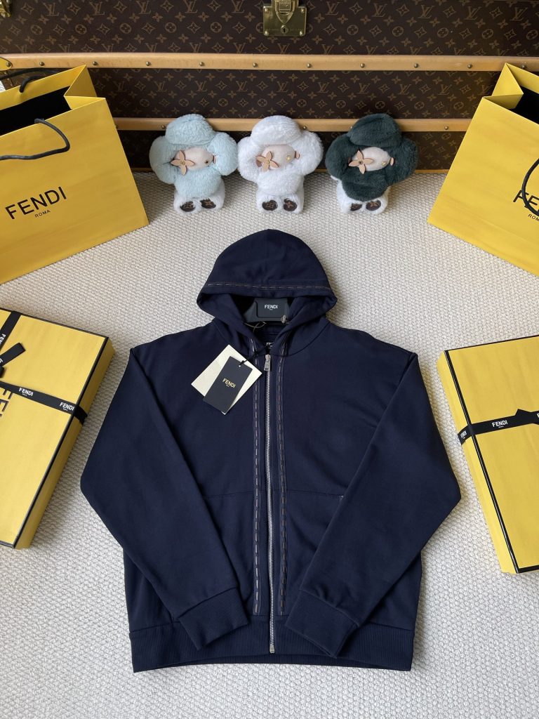 Logo-Trim Zip Hoodie — product photograph