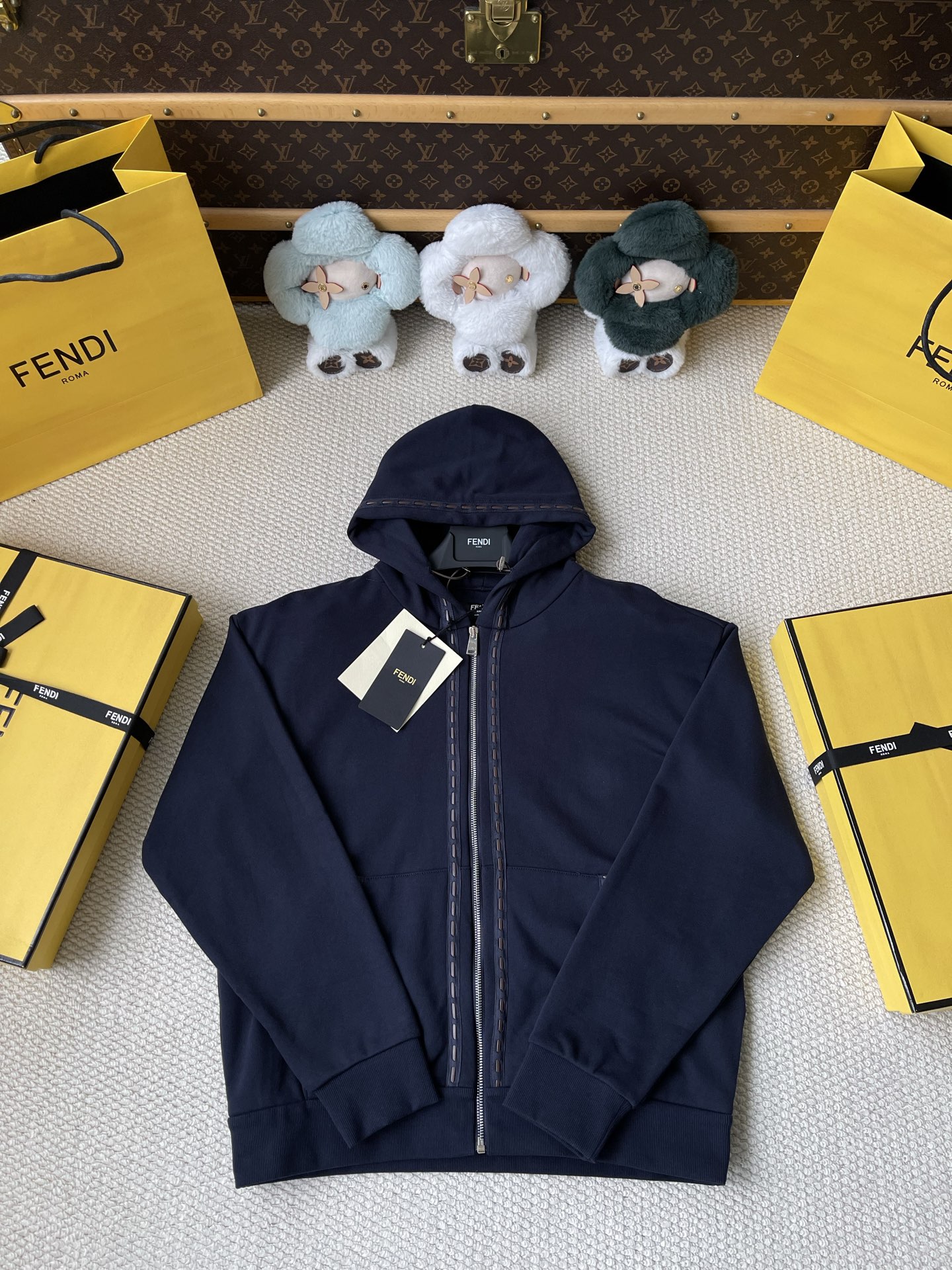 Logo-Trim Zip Hoodie — product photograph