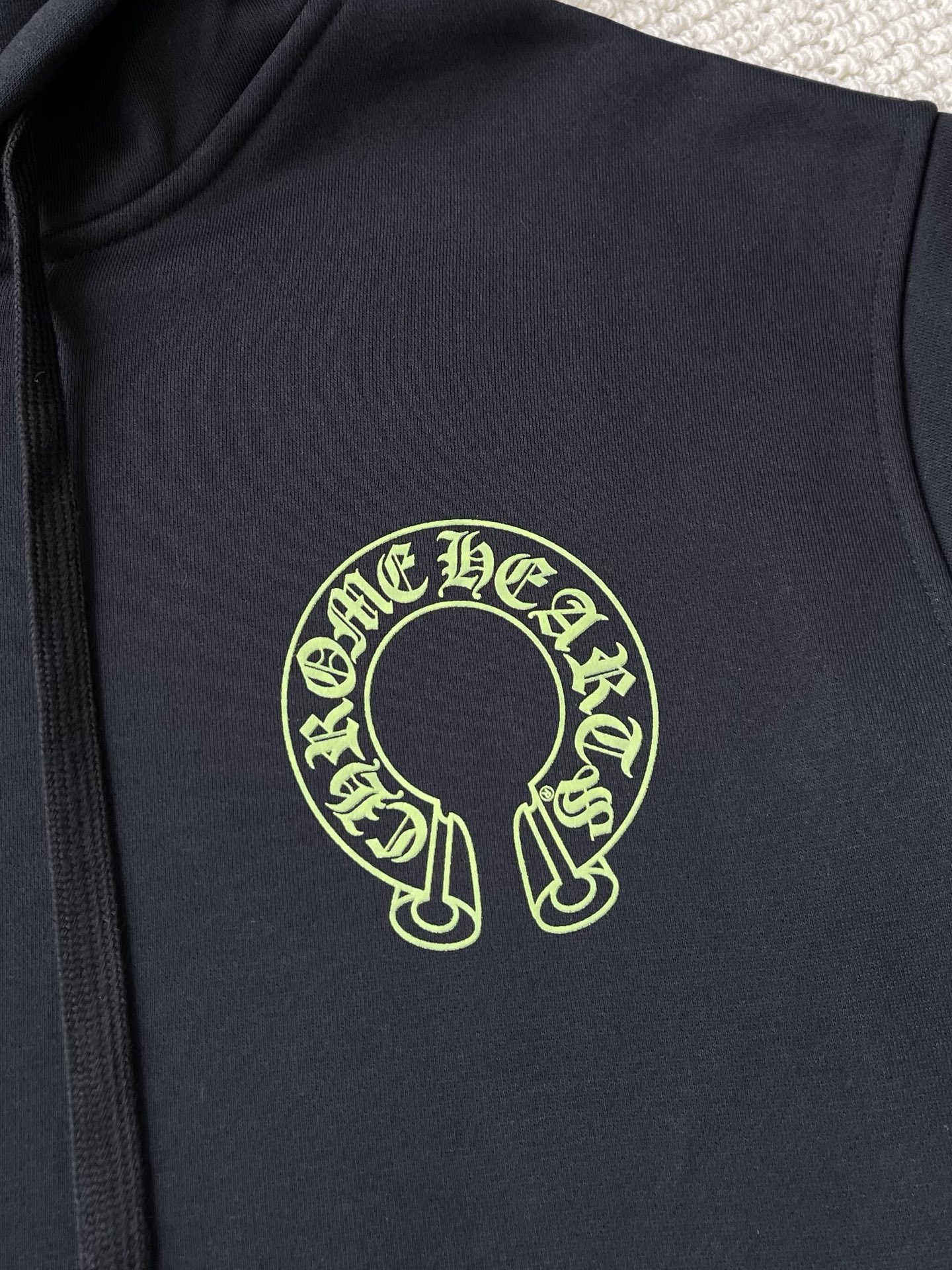 Lime Horseshoe Zip Hoodie — product photograph