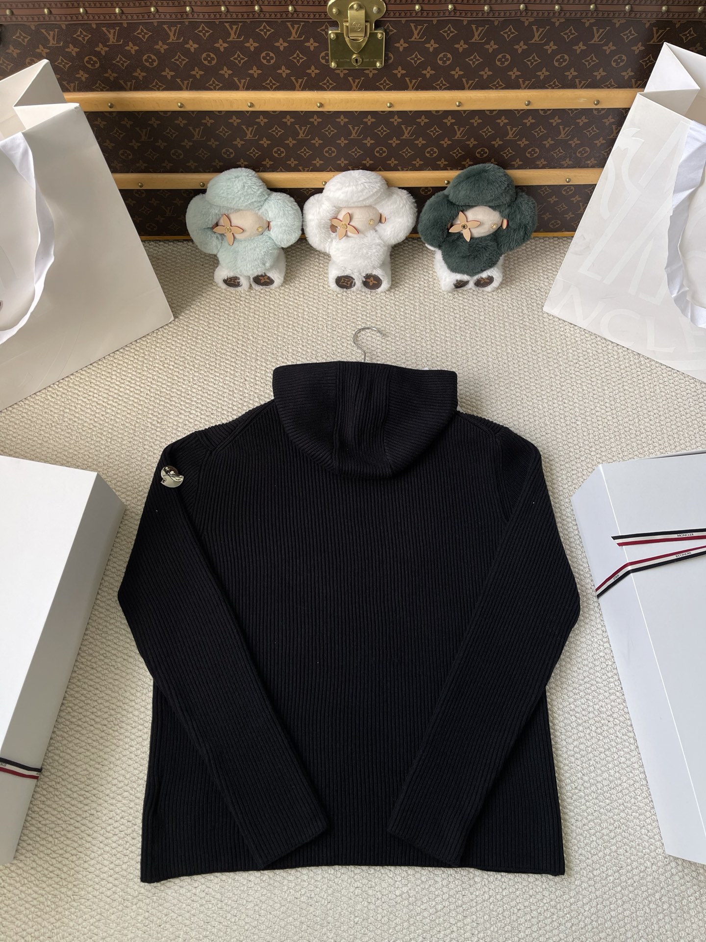 Rib-Knit Pullover Hoodie — product photograph
