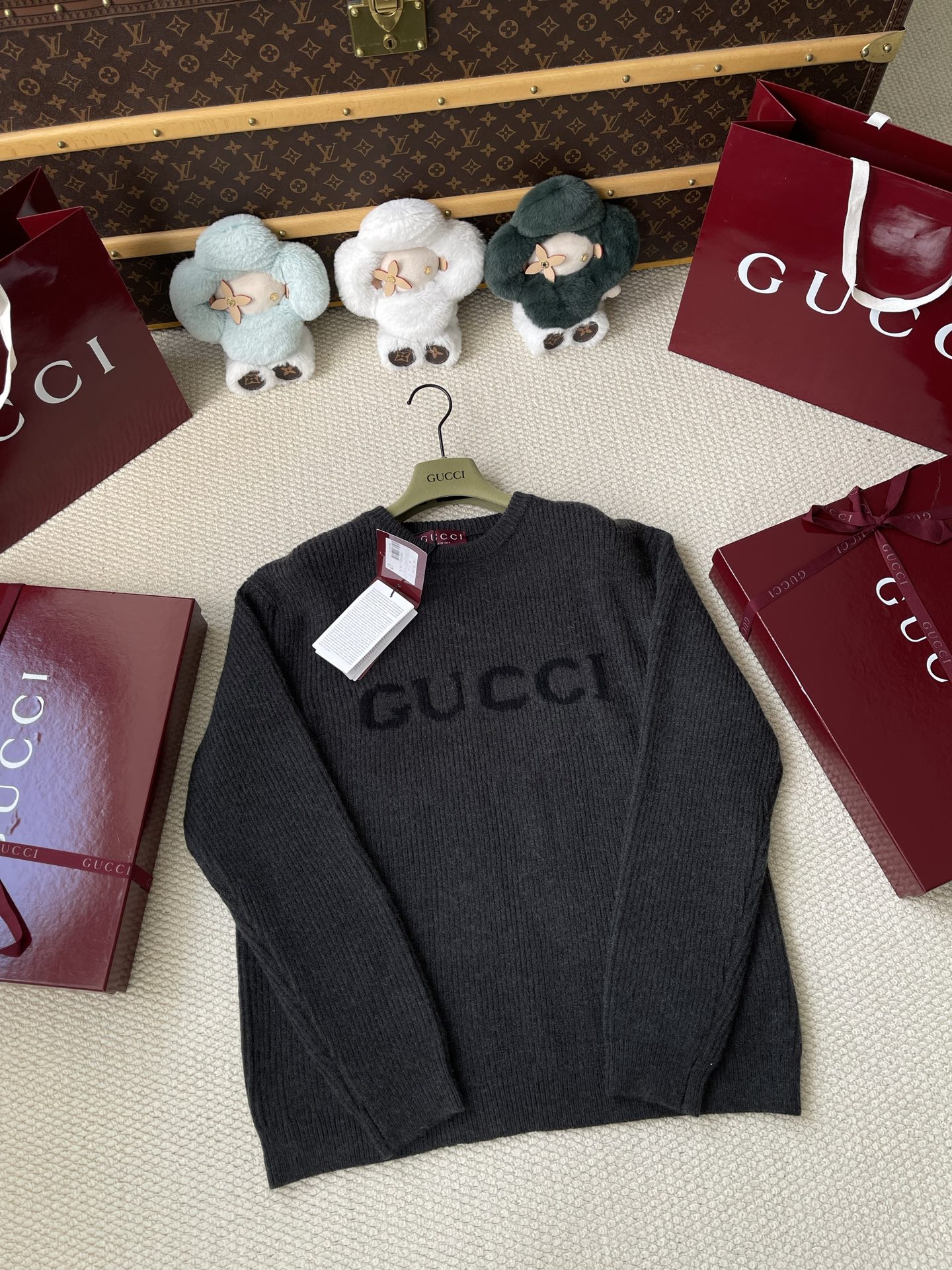 Tonal Lettering Crewneck Sweater — product photograph