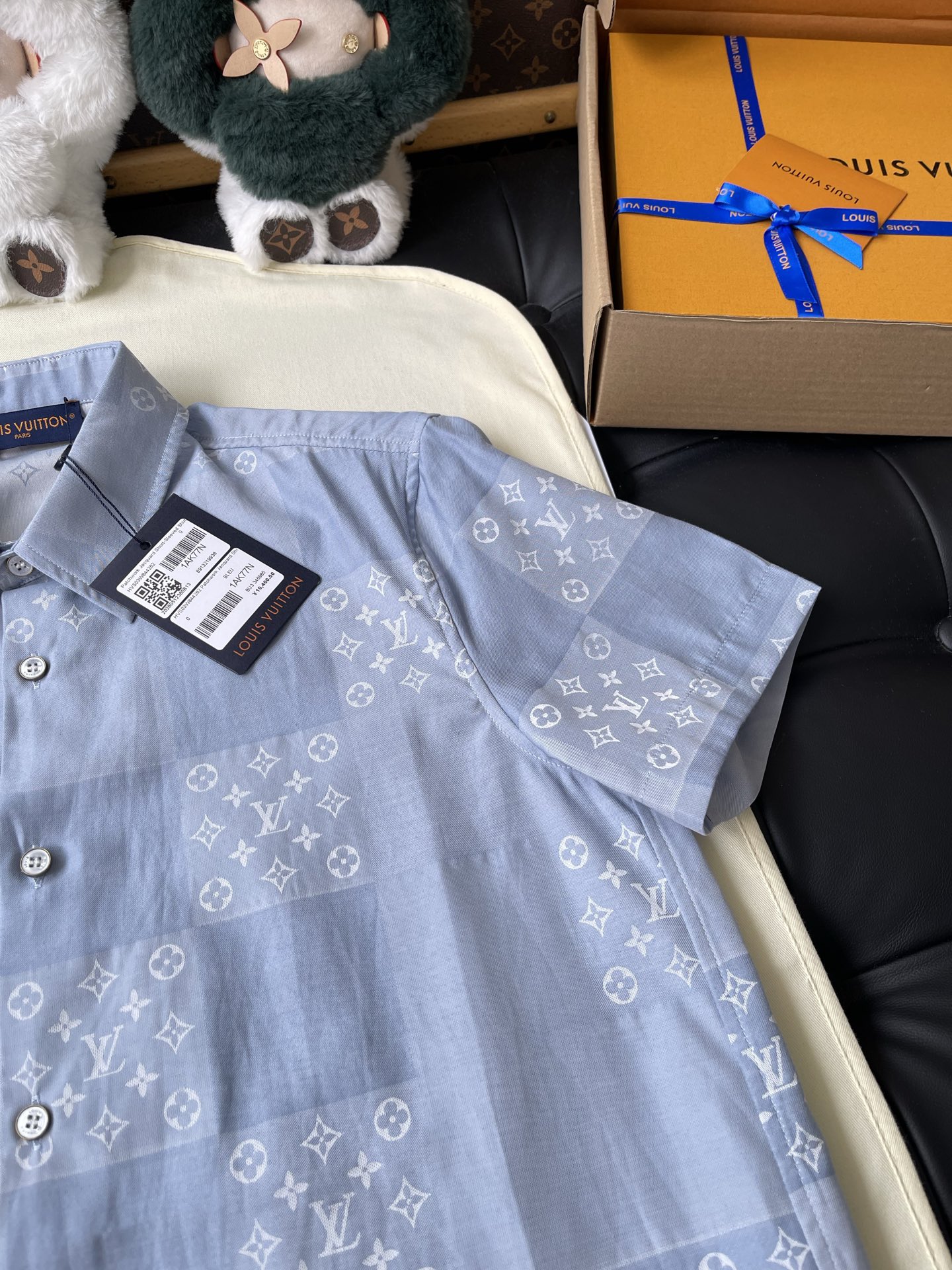 Patchwork Monogram Short-Sleeve Shirt — product photograph