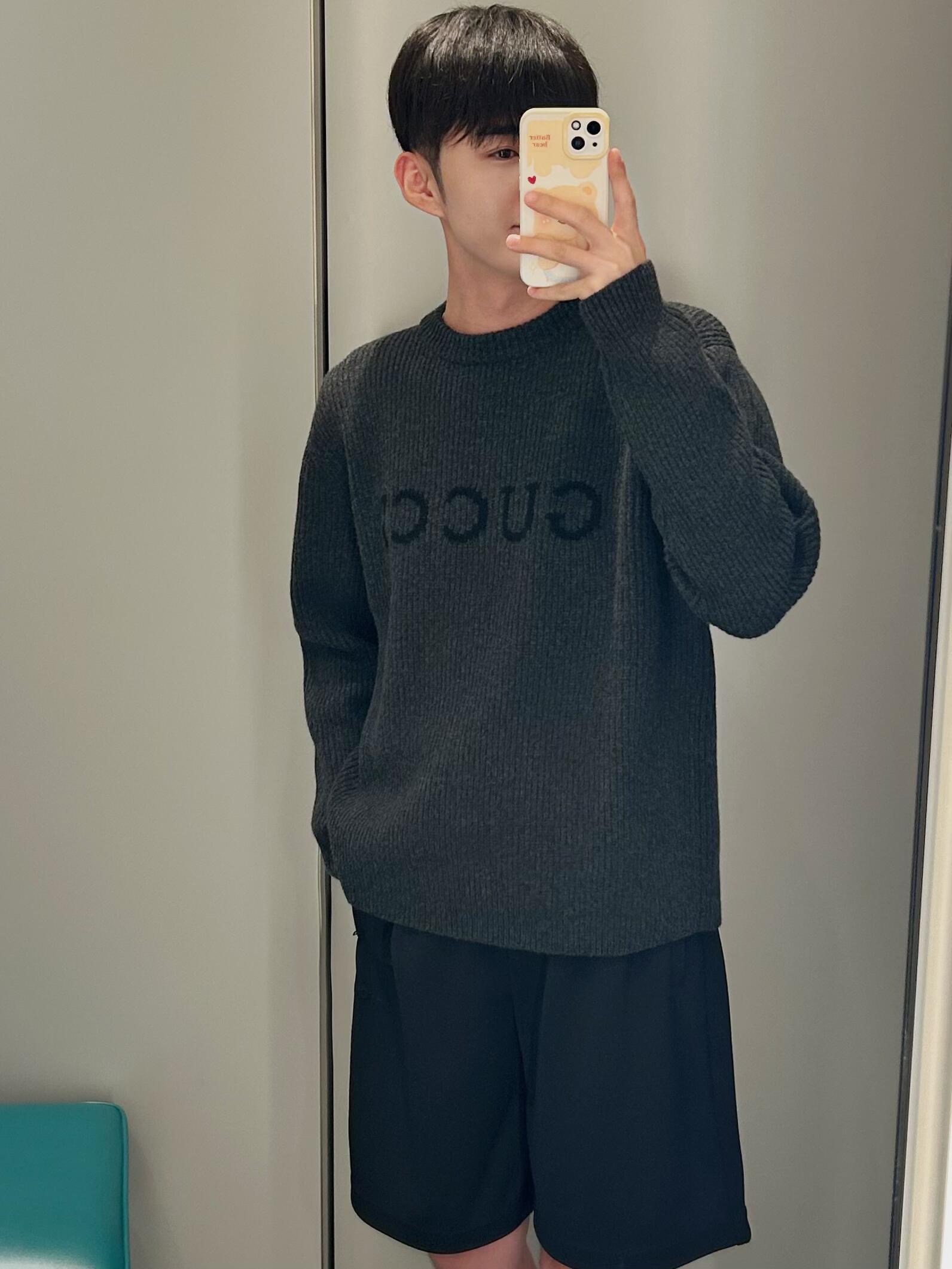 Tonal Lettering Crewneck Sweater — product photograph