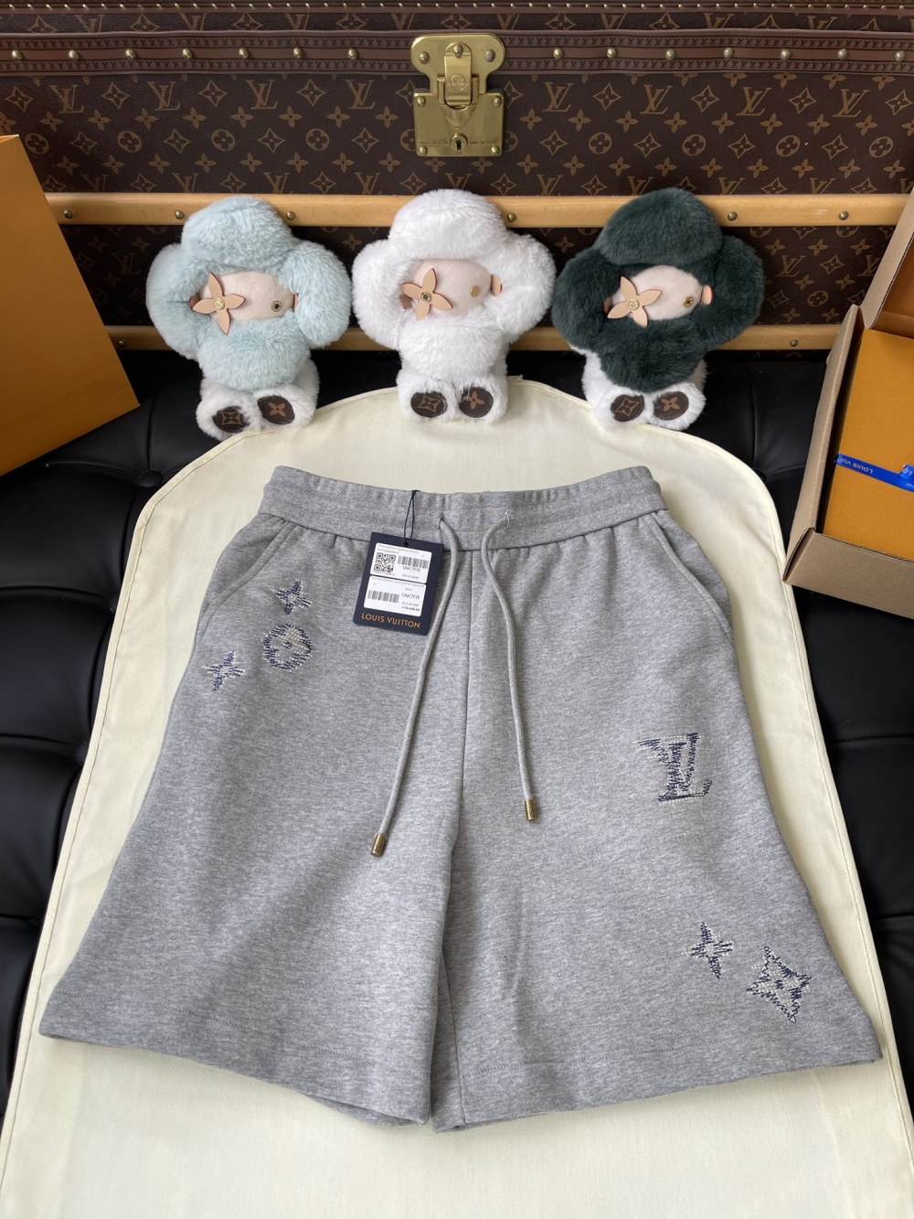 Scattered Monogram Sweatshorts — product photograph