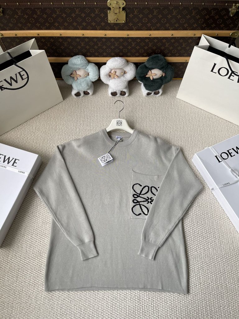 Anagram-Pocket Crewneck Sweater — product photograph