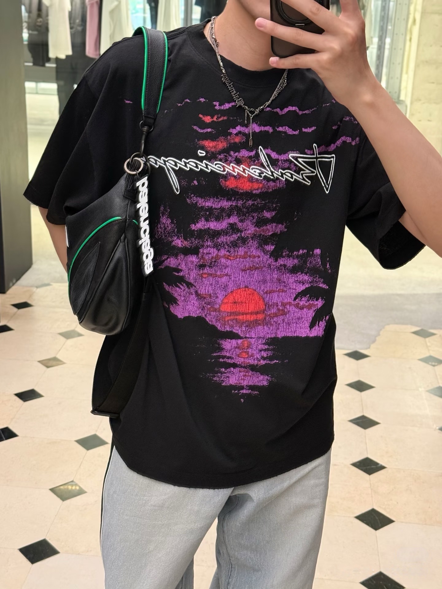 Sunset Graphic Crewneck T-Shirt — product photograph