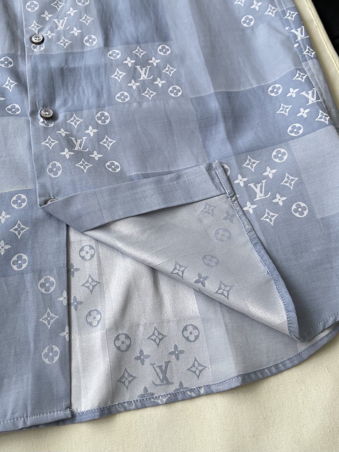 Patchwork Monogram Short-Sleeve Shirt — product photograph