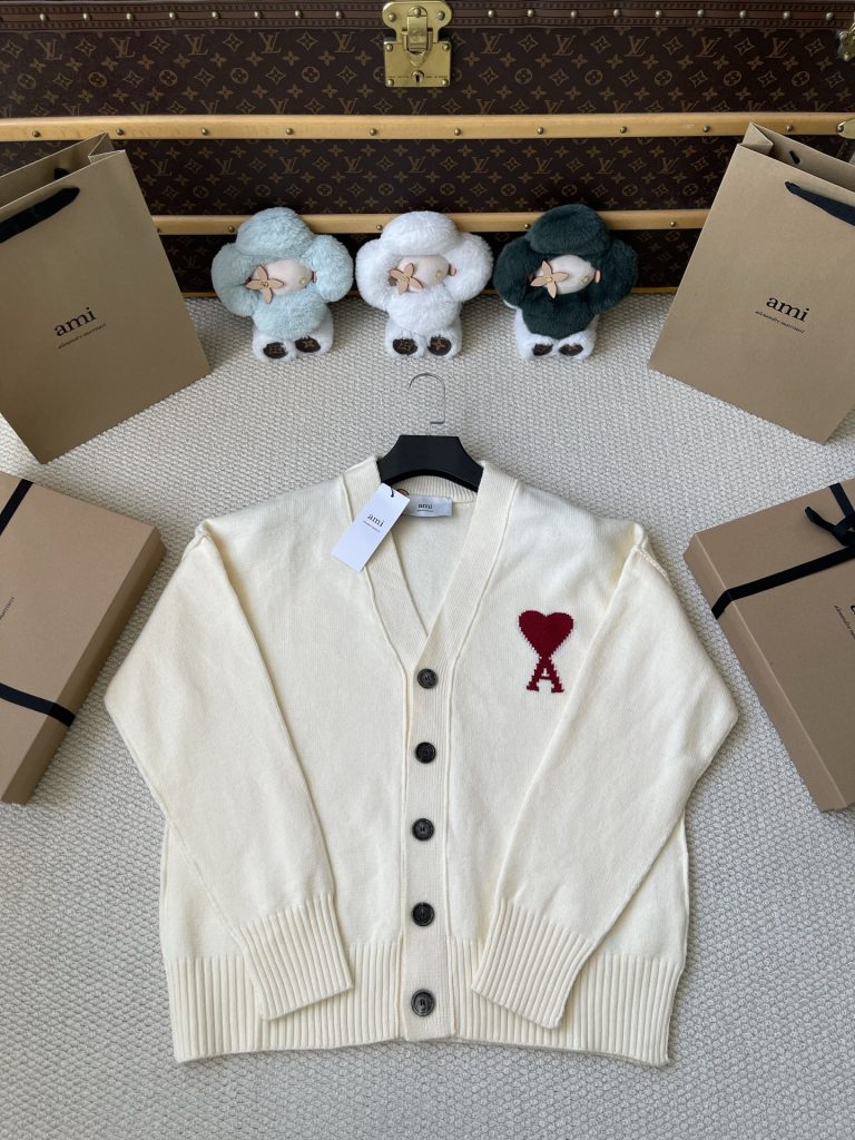 Heart-Logo V-Neck Cardigan — product photograph