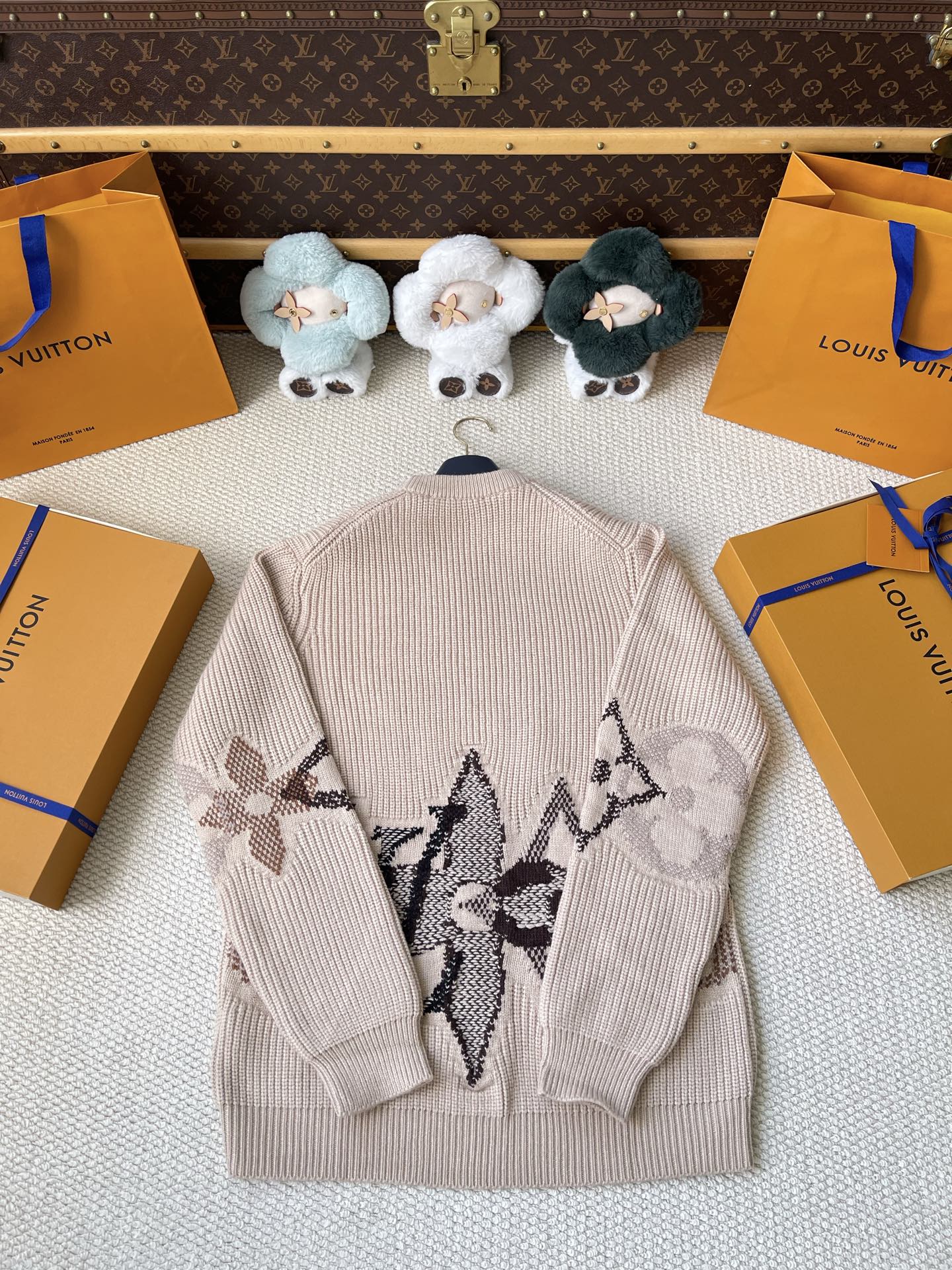 Large Floral-Motif Crewneck Sweater — product photograph