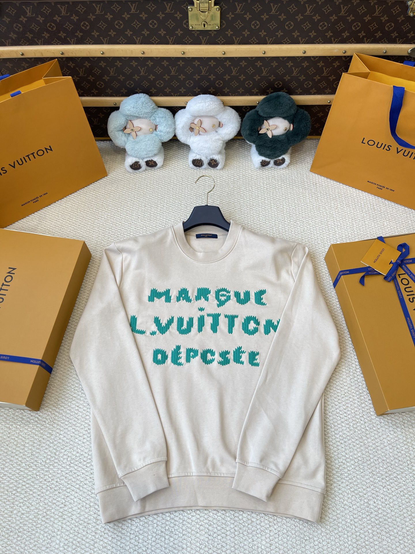 Stacked Lettering Crewneck Sweater — product photograph