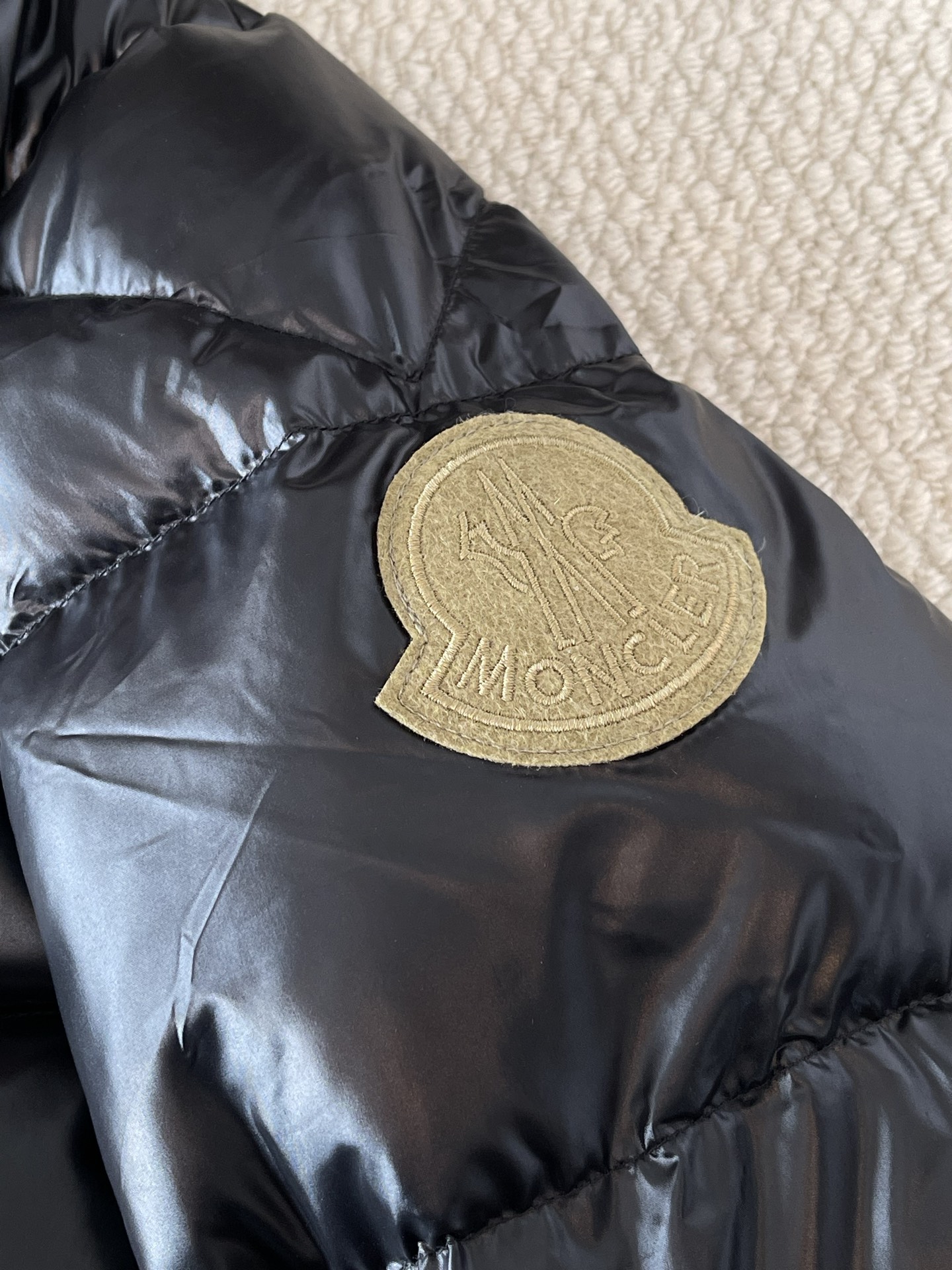 Large-Emblem Gloss Puffer — product photograph