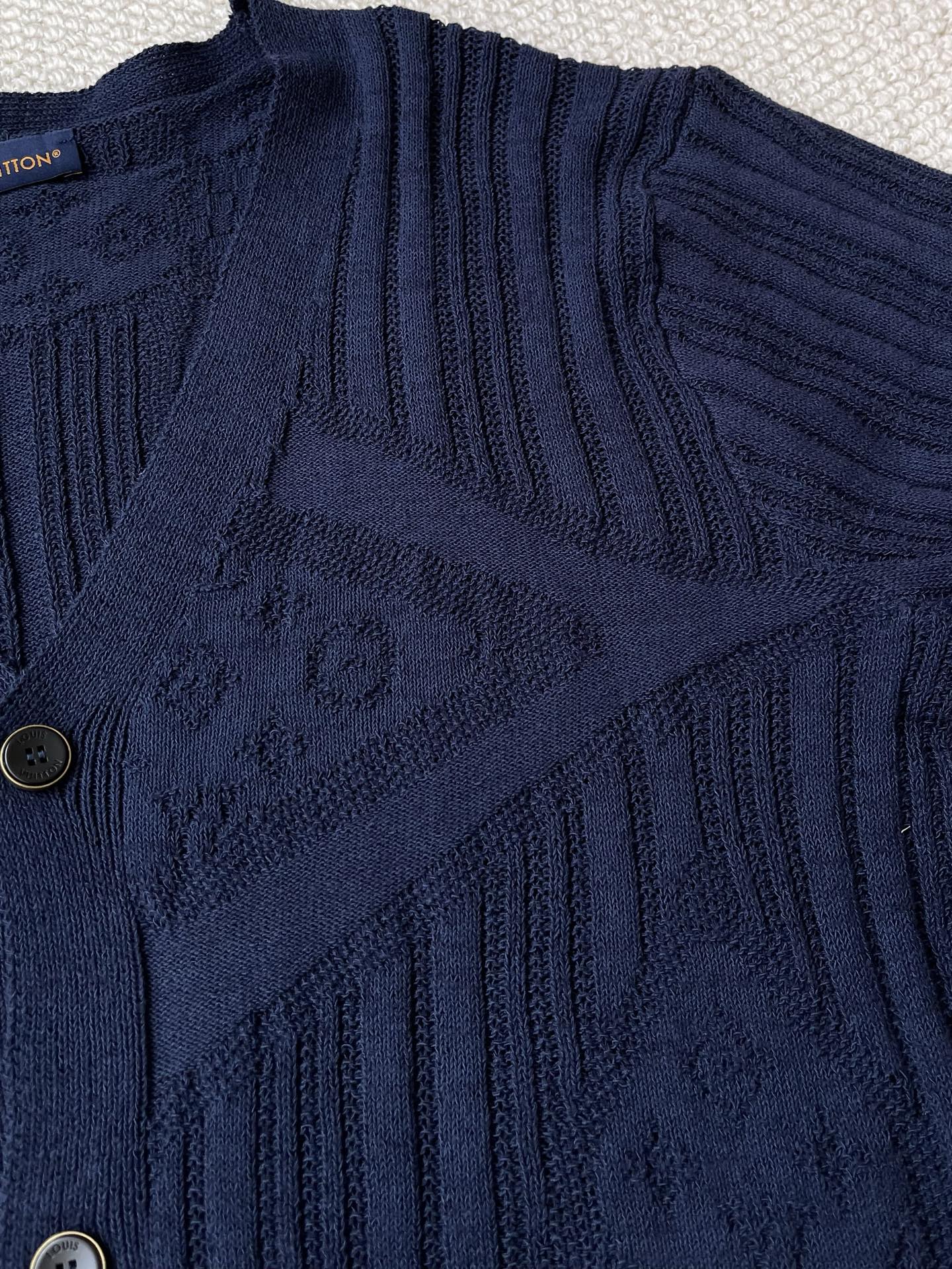 Tonal Monogram Ribbed Cardigan — product photograph