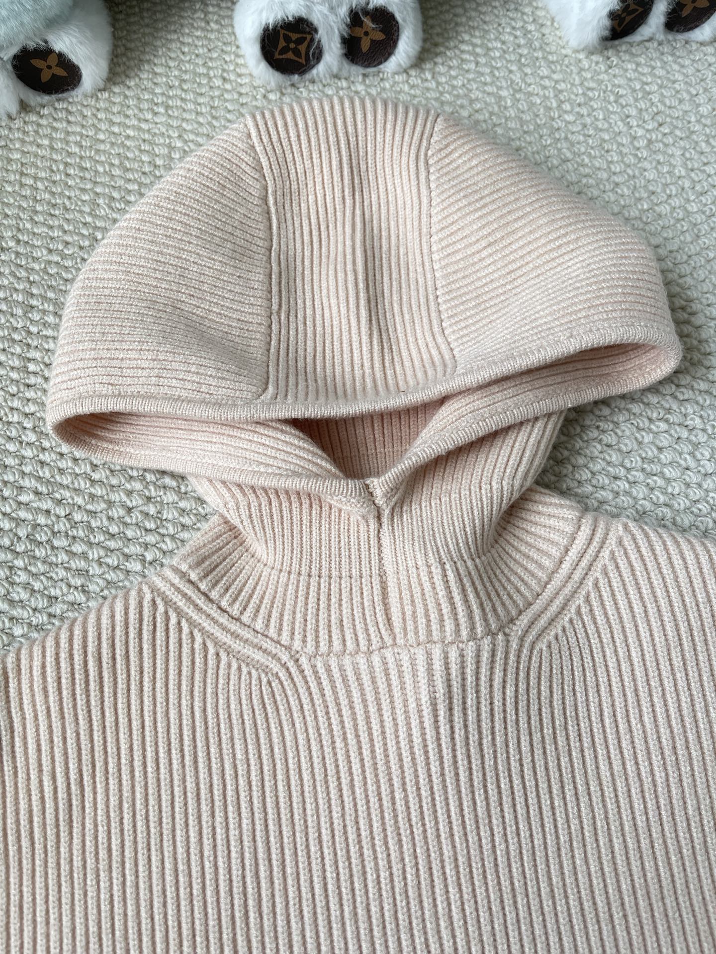 Rib-Knit Pullover Hoodie — product photograph