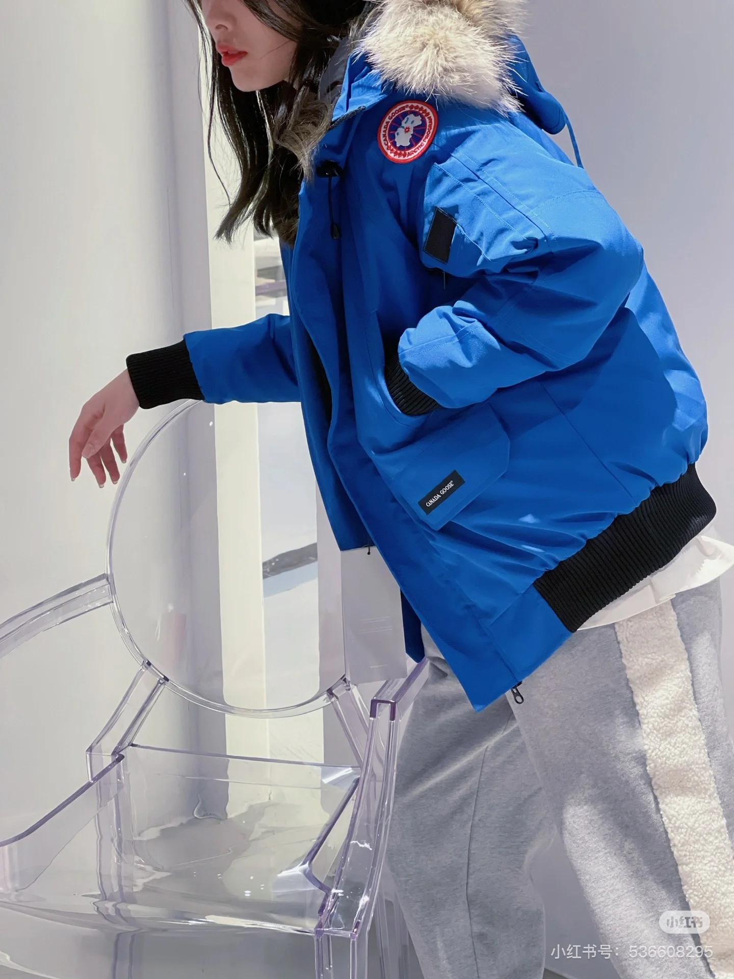 Trimmed-Hood Bomber Jacket — product photograph