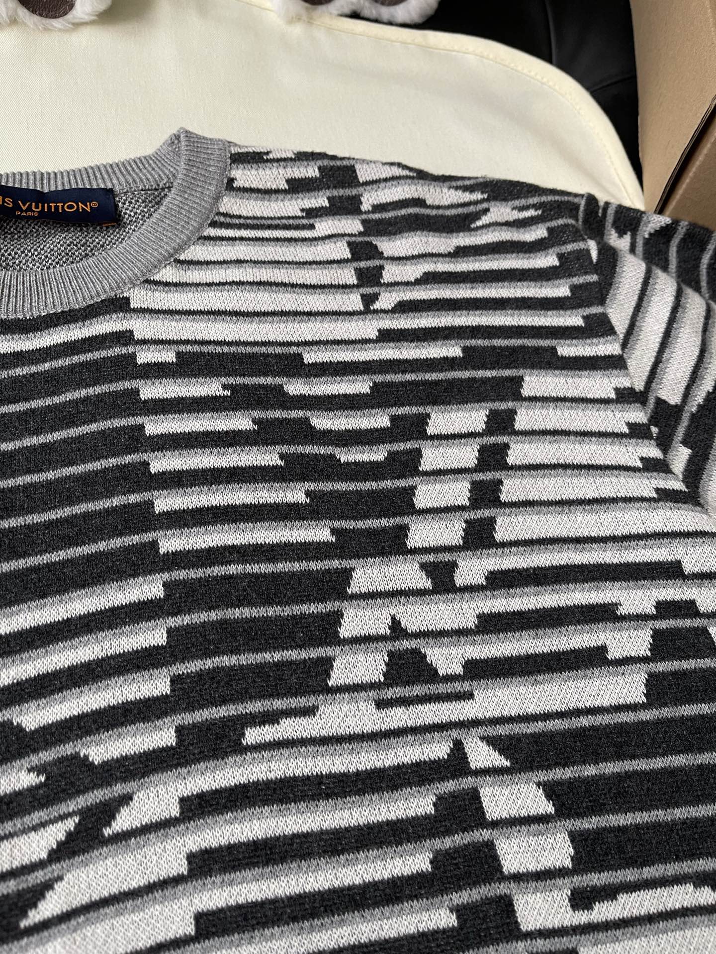Broken-Stripe Monogram T-Shirt — product photograph