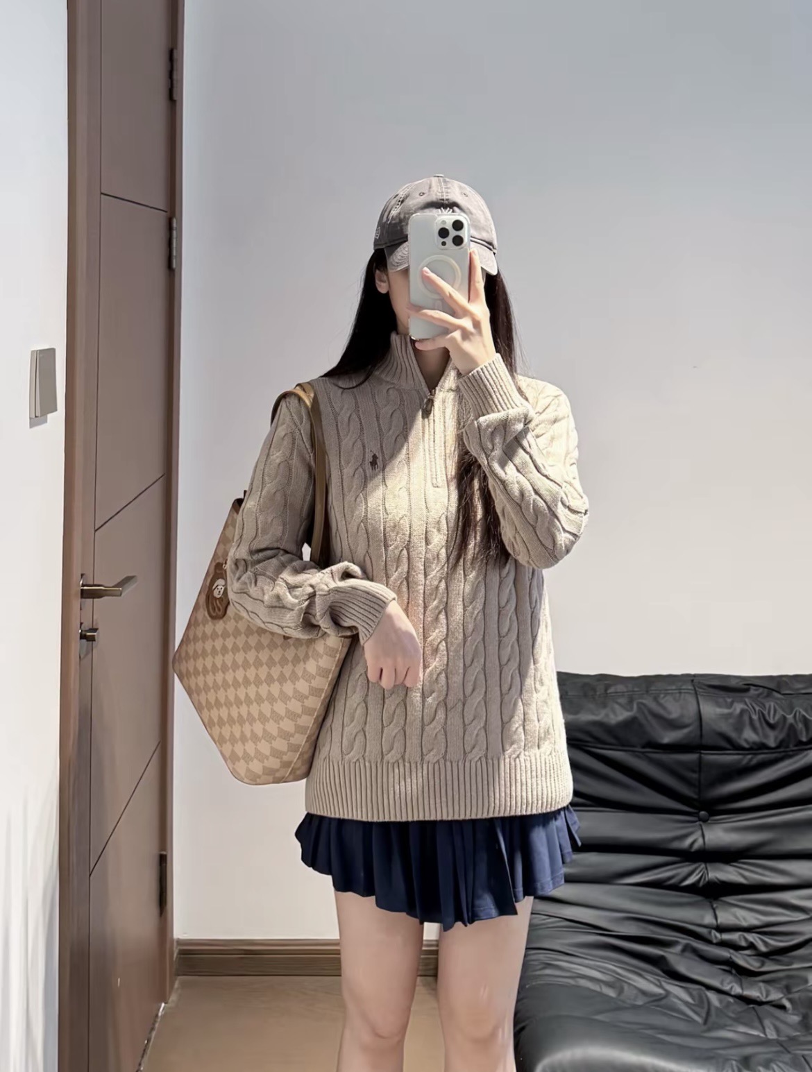 Cable-Knit Quarter-Zip Sweater — product photograph