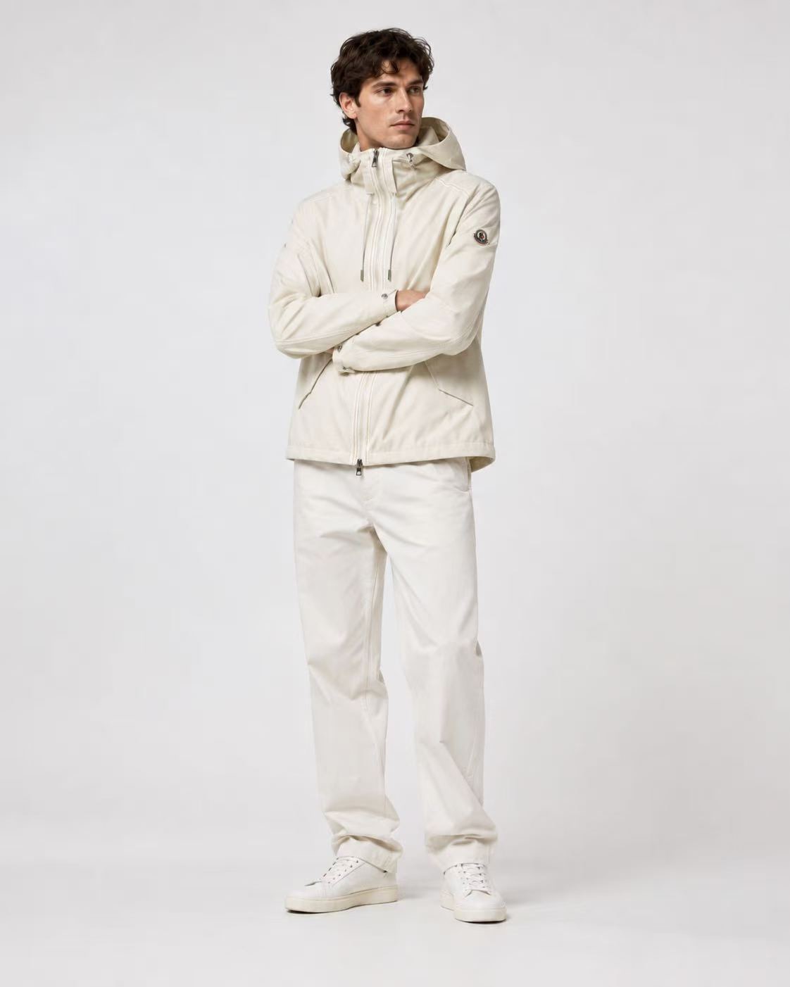 Drawstring-Hood Zip Windbreaker — product photograph