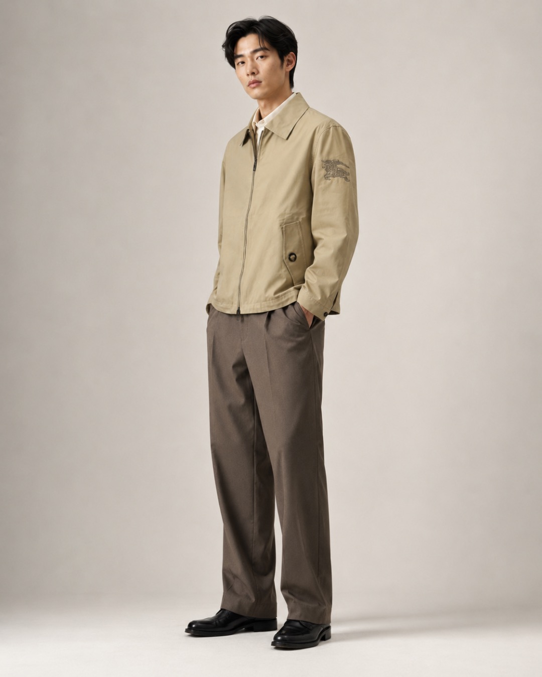 Check-Lined Utility Blouson — product photograph