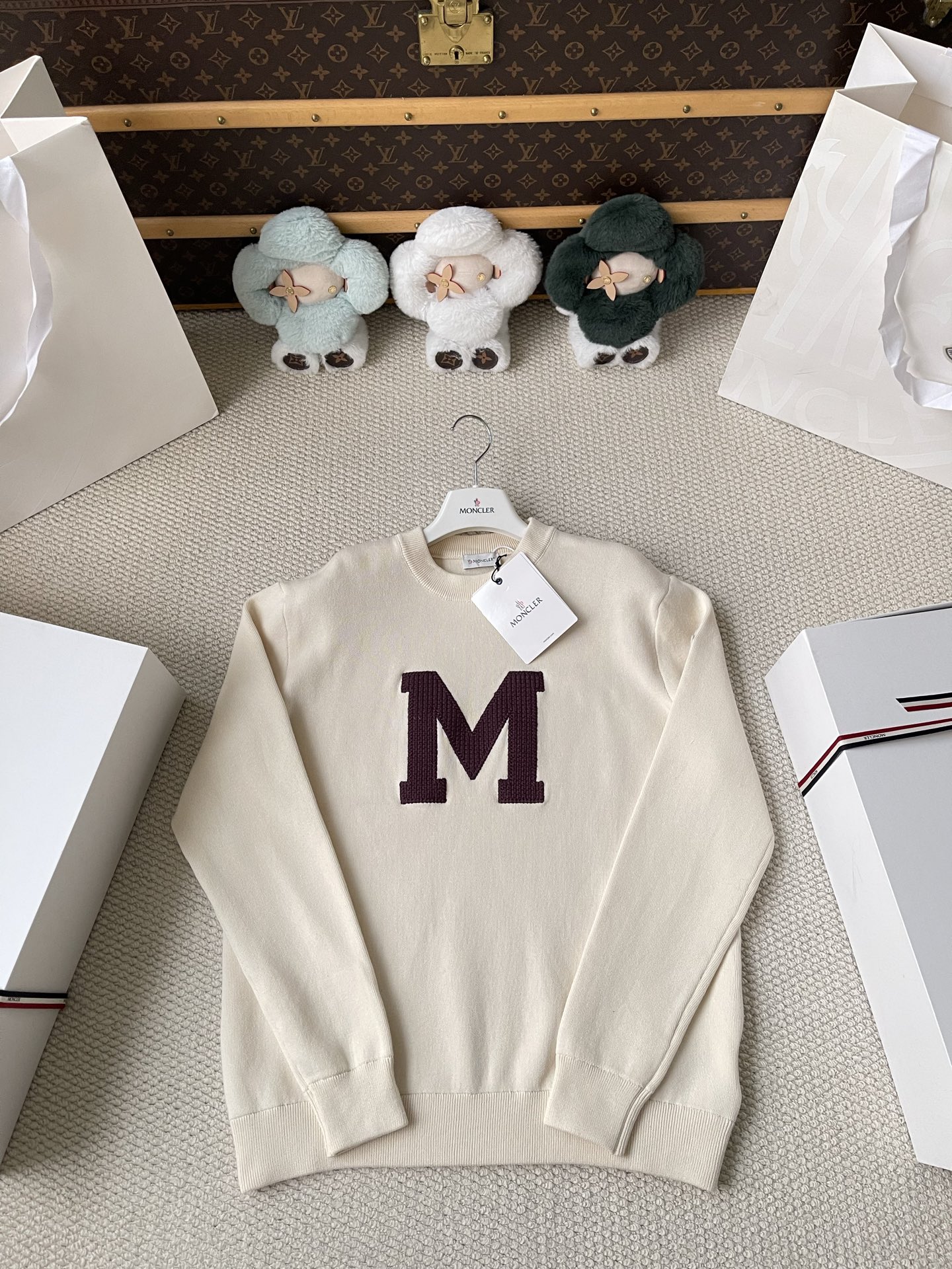 Letter-M Crewneck Sweater — product photograph