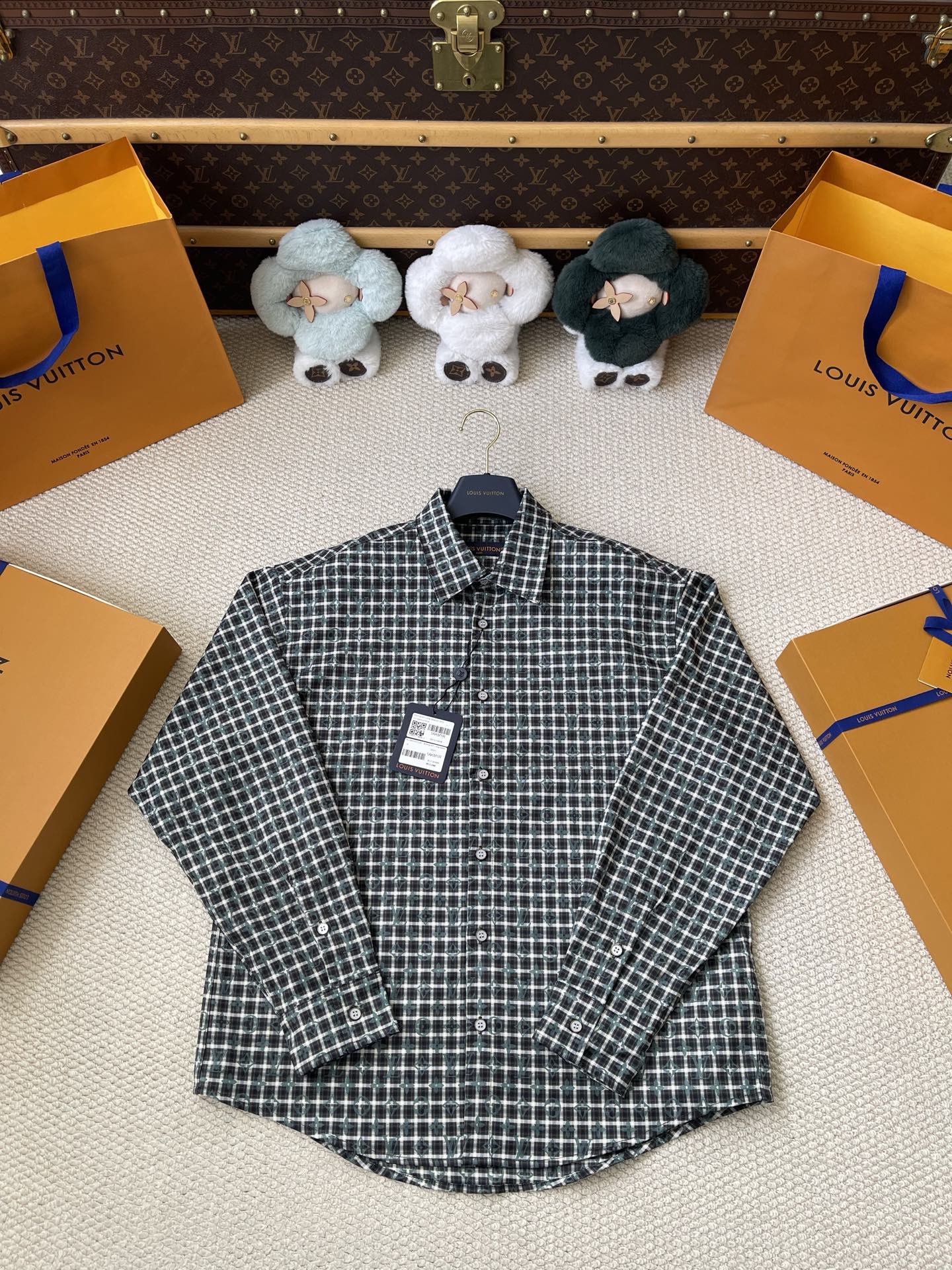 Micro-Check Button Shirt — product photograph