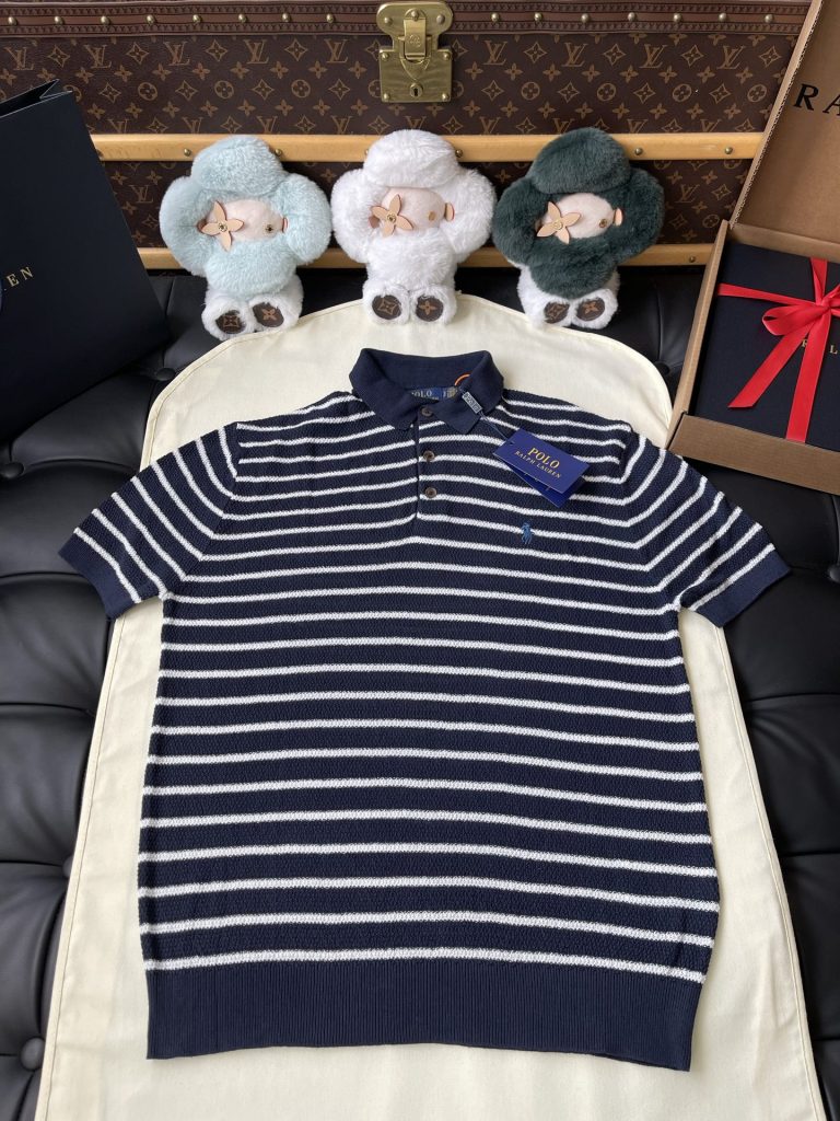 Fine-Stripe Pony Knit Polo — product photograph