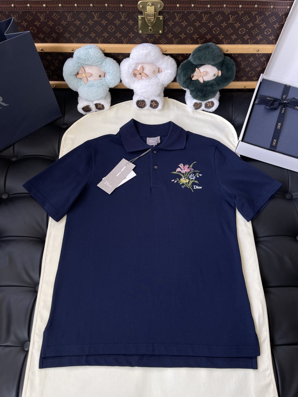 Floral Crest Short-Sleeve Polo — product photograph
