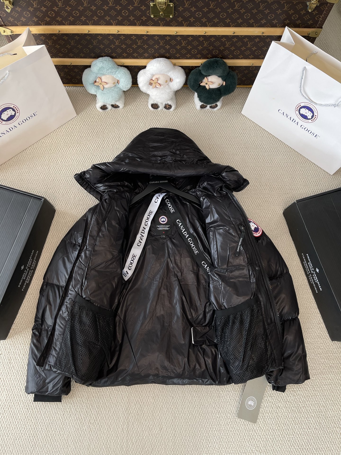 Gloss-Finish Hooded Puffer — product photograph