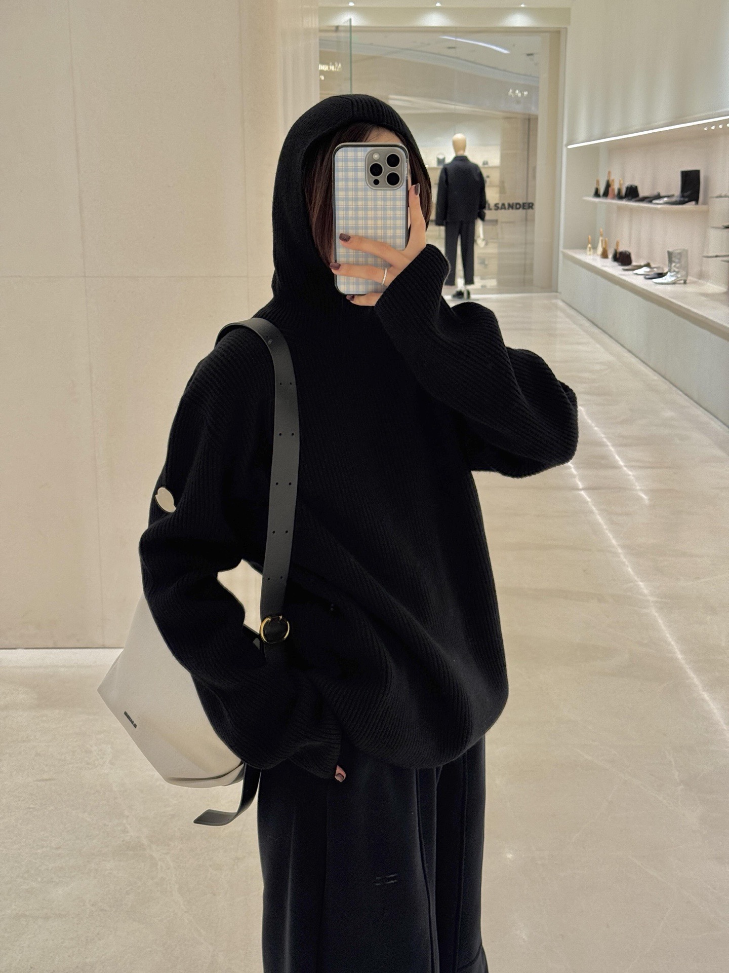 Rib-Knit Pullover Hoodie — product photograph