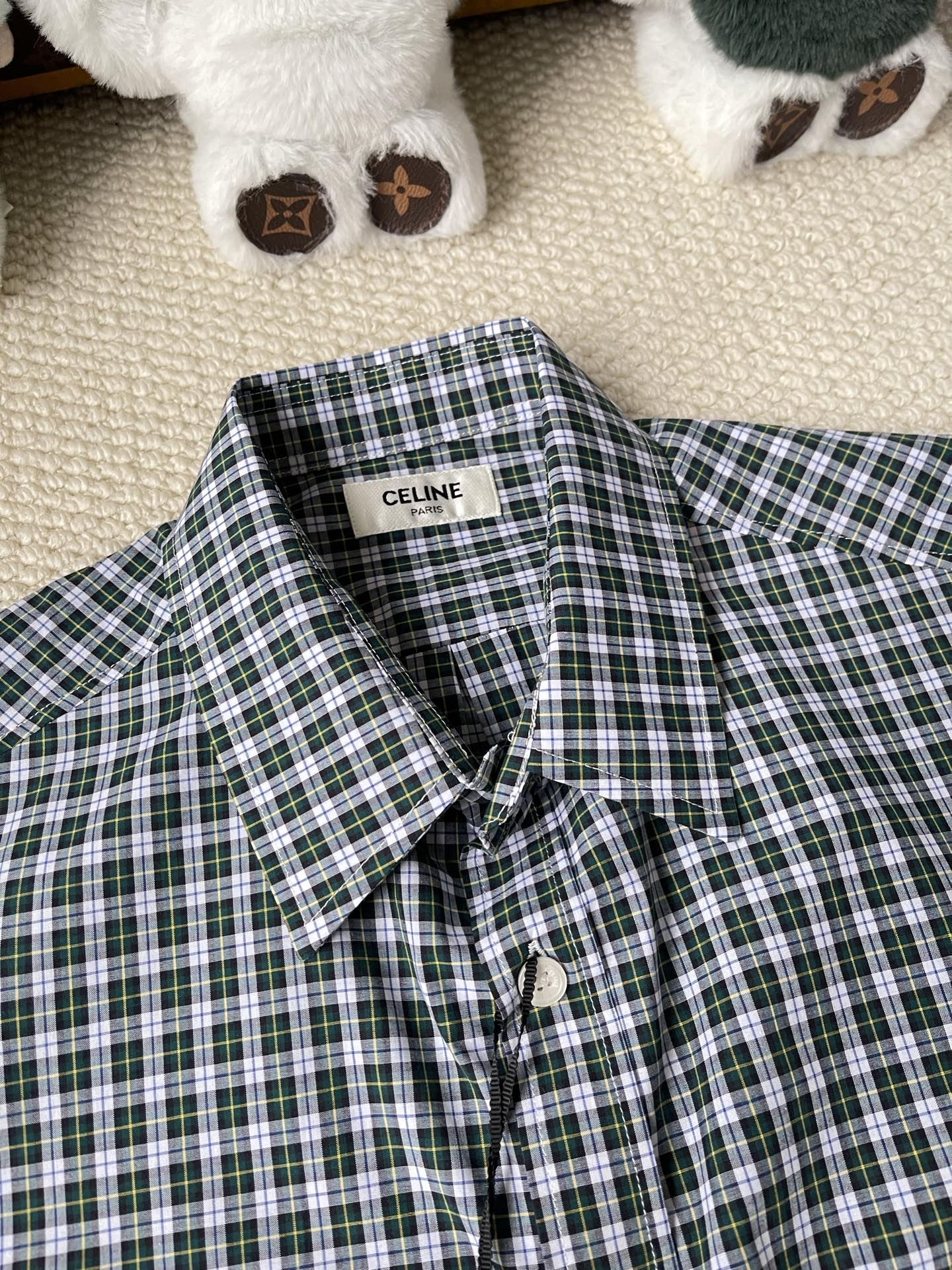 Green Micro-Check Shirt — product photograph