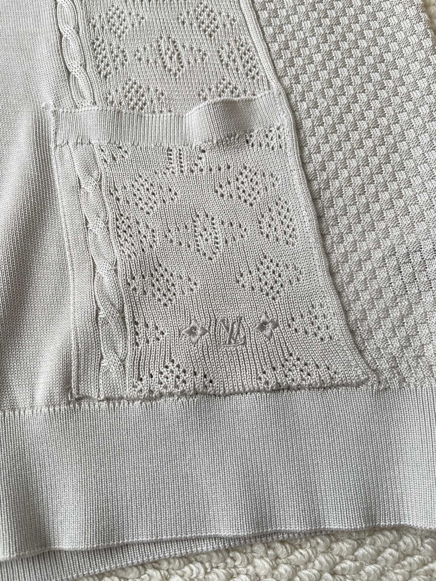 Textured Monogram V-Neck Cardigan — product photograph
