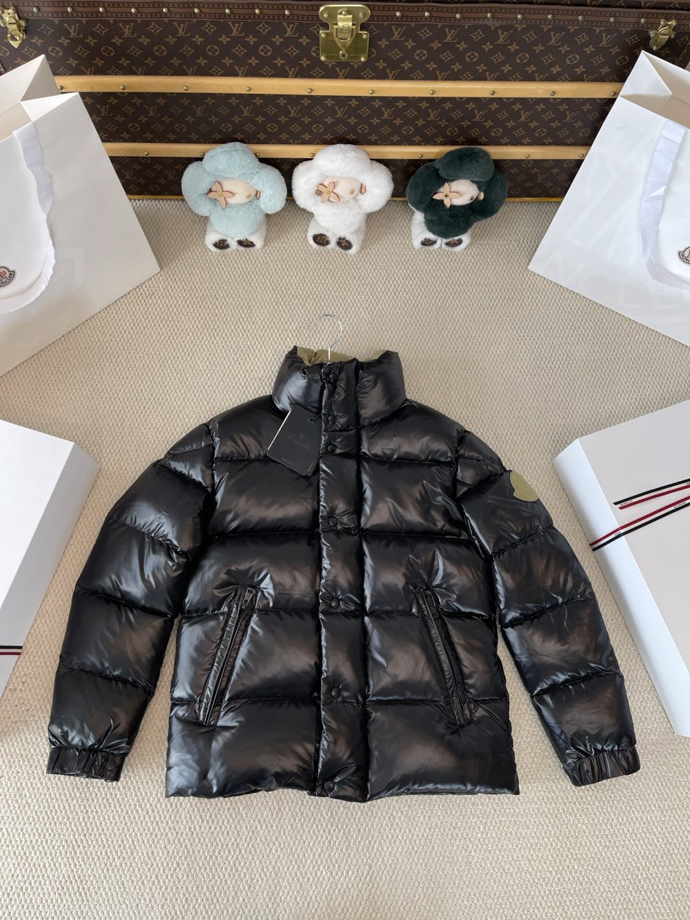 Large-Emblem Gloss Puffer — product photograph